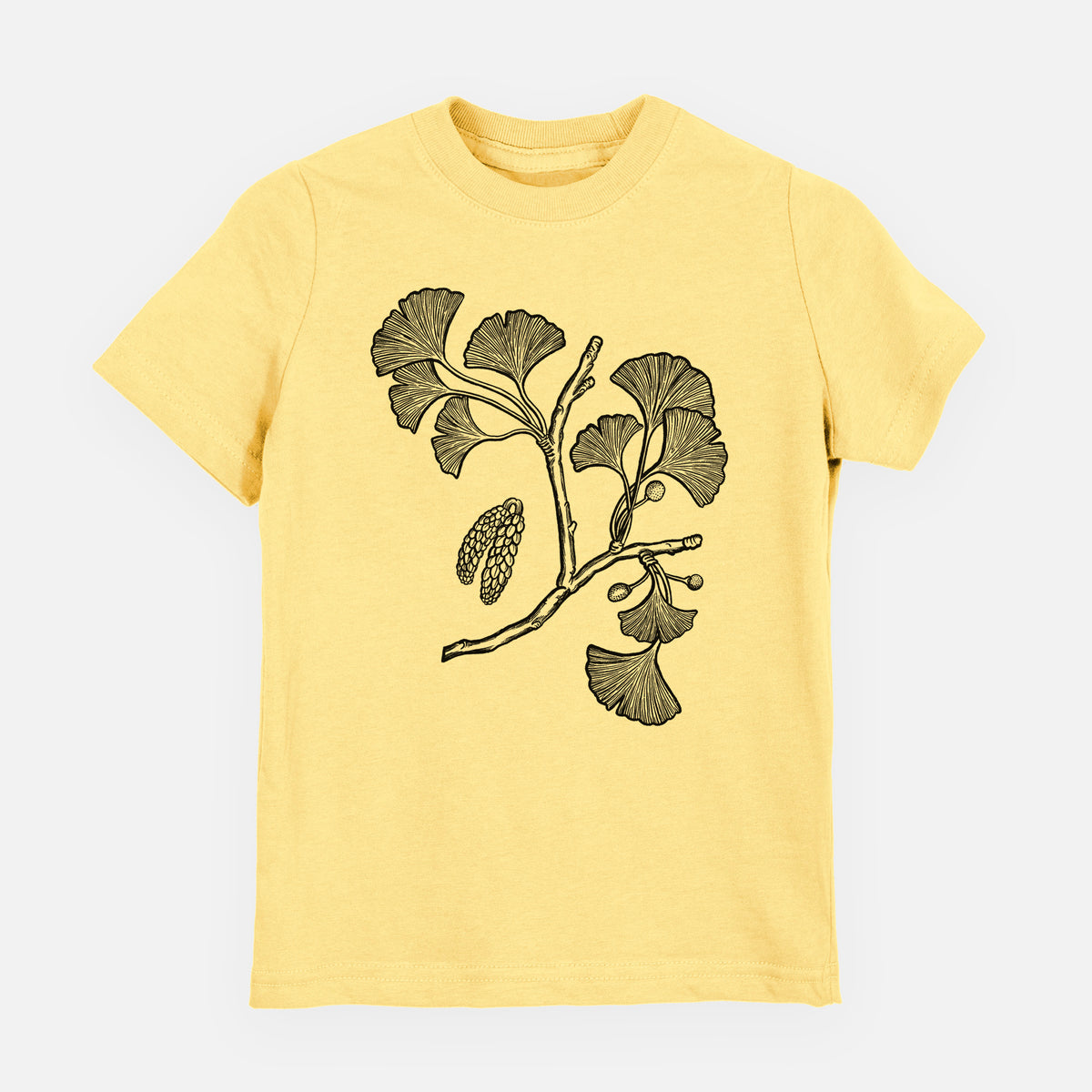 Ginkgo Biloba - Ginkgo Tree Stem with Leaves - Youth Shirt