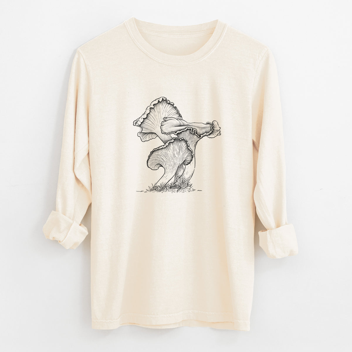 Pacific Golden Chanterelle - Cantharellus formosus - Unisex Comfort Colors 100% Cotton Long Sleeve