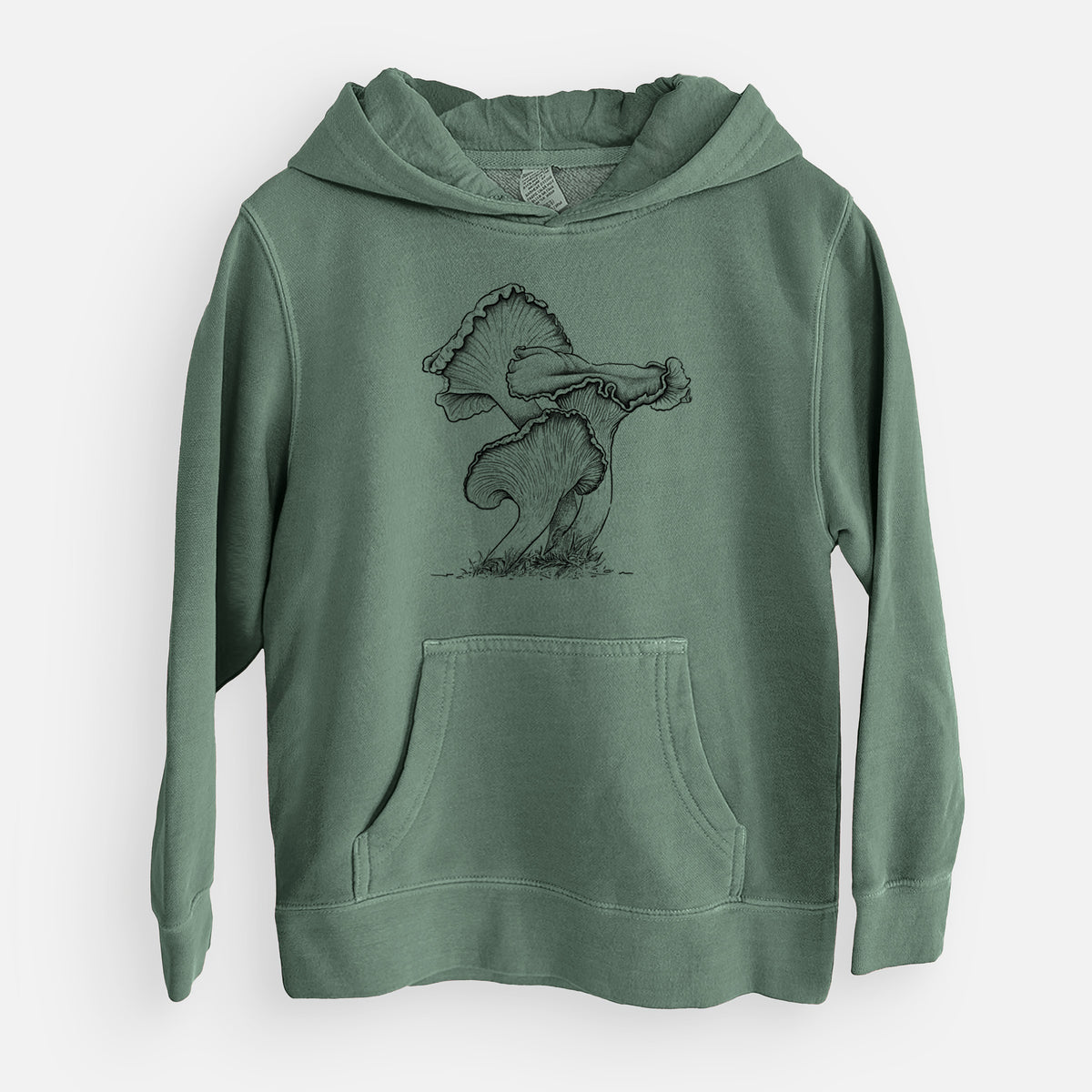 Pacific Golden Chanterelle - Cantharellus formosus - Youth Pigment Dyed Hoodie