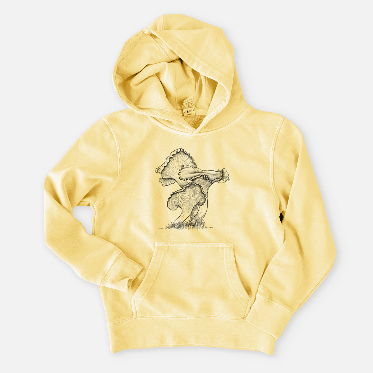 Pacific Golden Chanterelle - Cantharellus formosus - Youth Pigment Dyed Hoodie