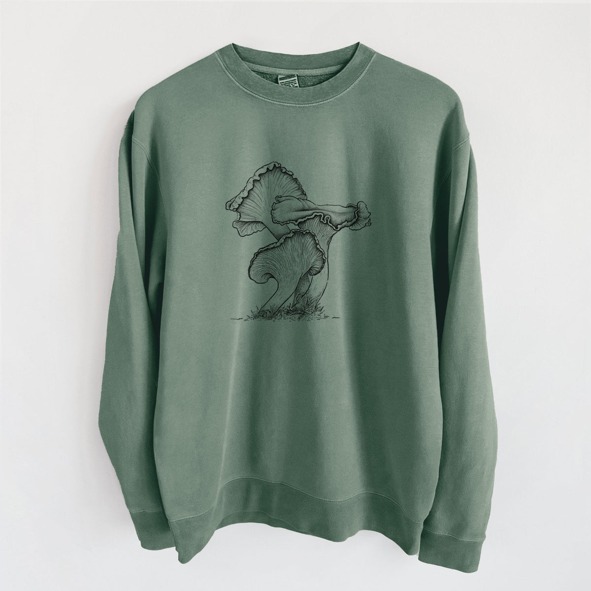 Pacific Golden Chanterelle - Cantharellus formosus - Unisex Pigment Dyed Crew Sweatshirt