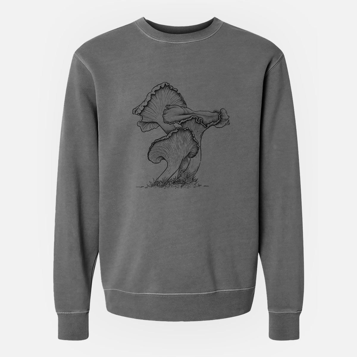 Pacific Golden Chanterelle - Cantharellus formosus - Unisex Pigment Dyed Crew Sweatshirt