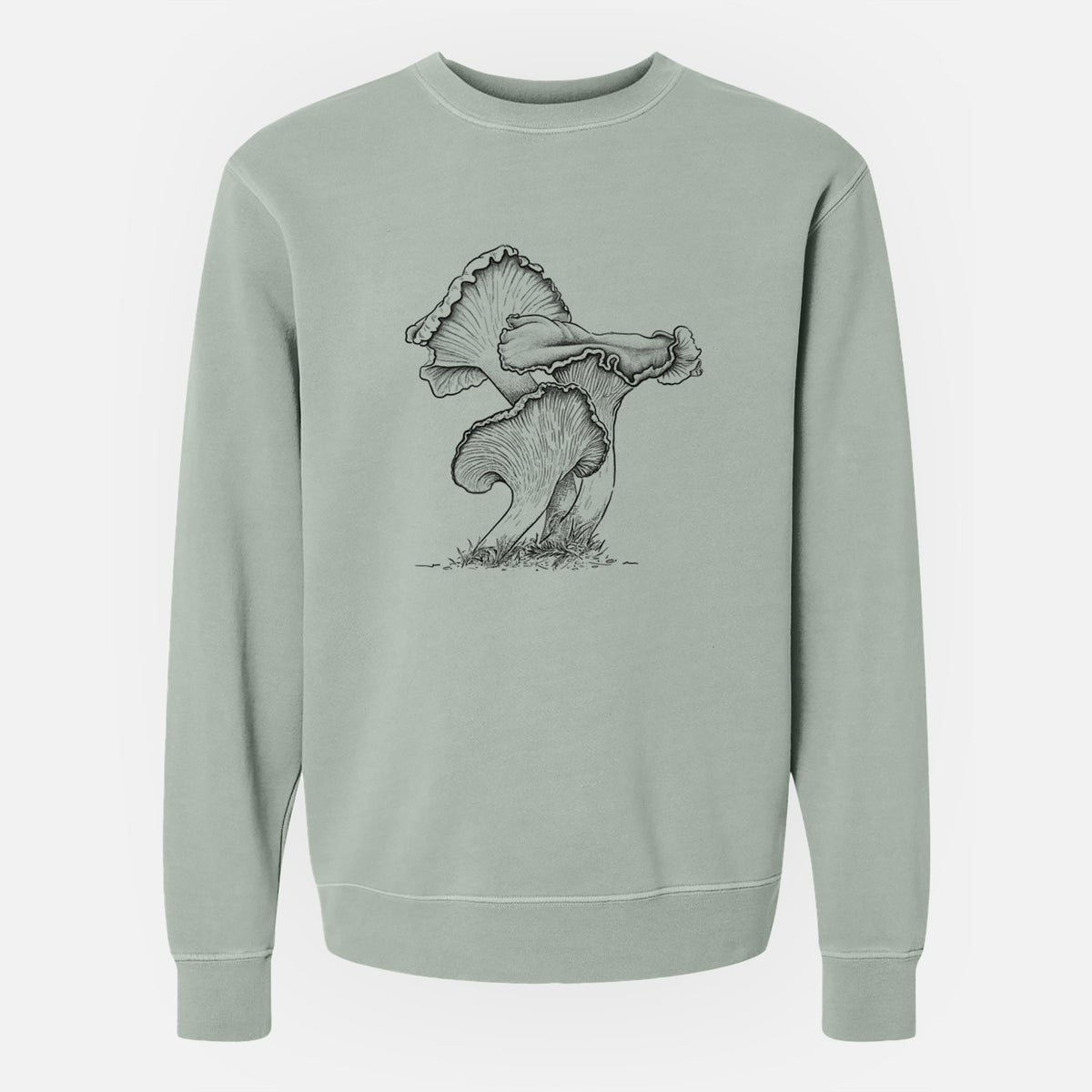 Pacific Golden Chanterelle - Cantharellus formosus - Unisex Pigment Dyed Crew Sweatshirt