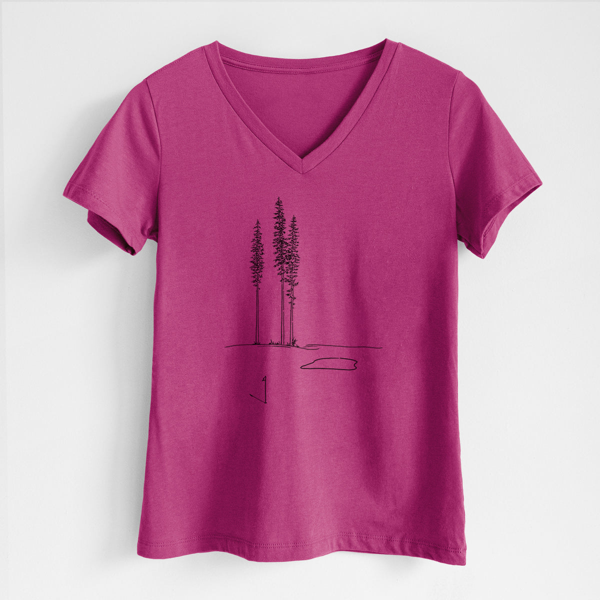 Playing Through the Pines - Women's Lightweight Relaxed Fit 100% Cotton V-neck
