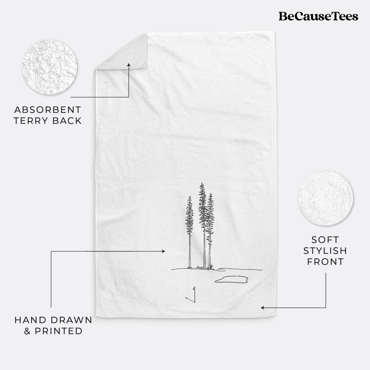 Playing Through the Pines Premium Decorative Hand Towel
