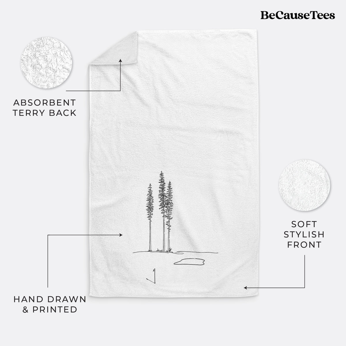 Playing Through the Pines Premium Decorative Hand Towel