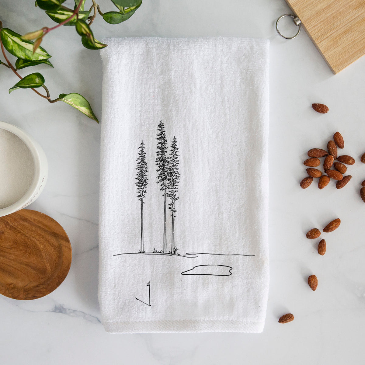 Playing Through the Pines Premium Decorative Hand Towel