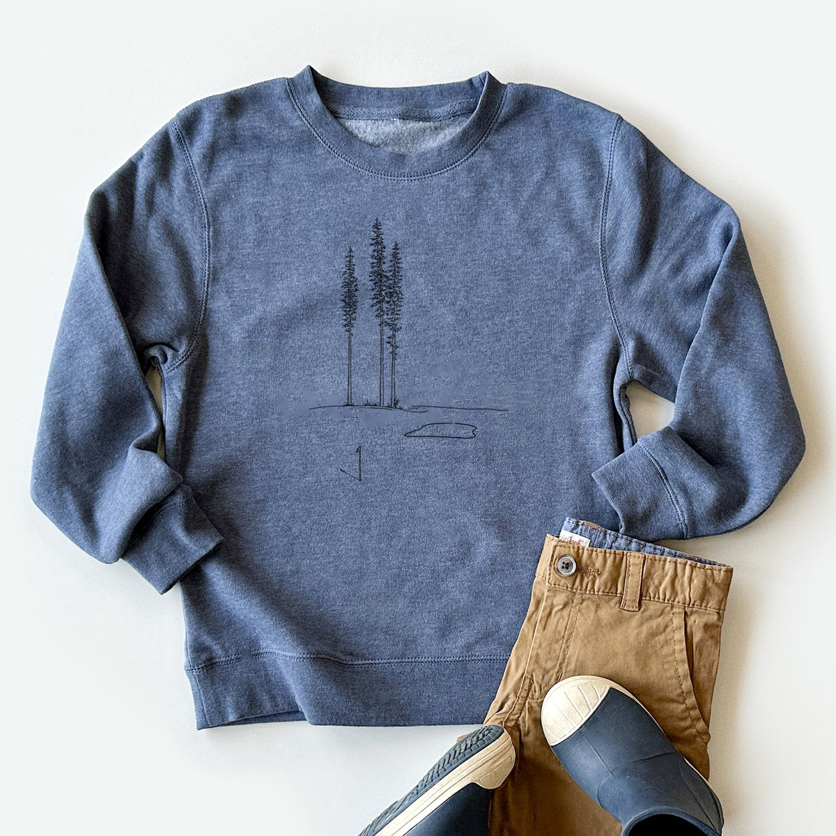 Playing Through the Pines - Youth Lightweight Crewneck Sweatshirt