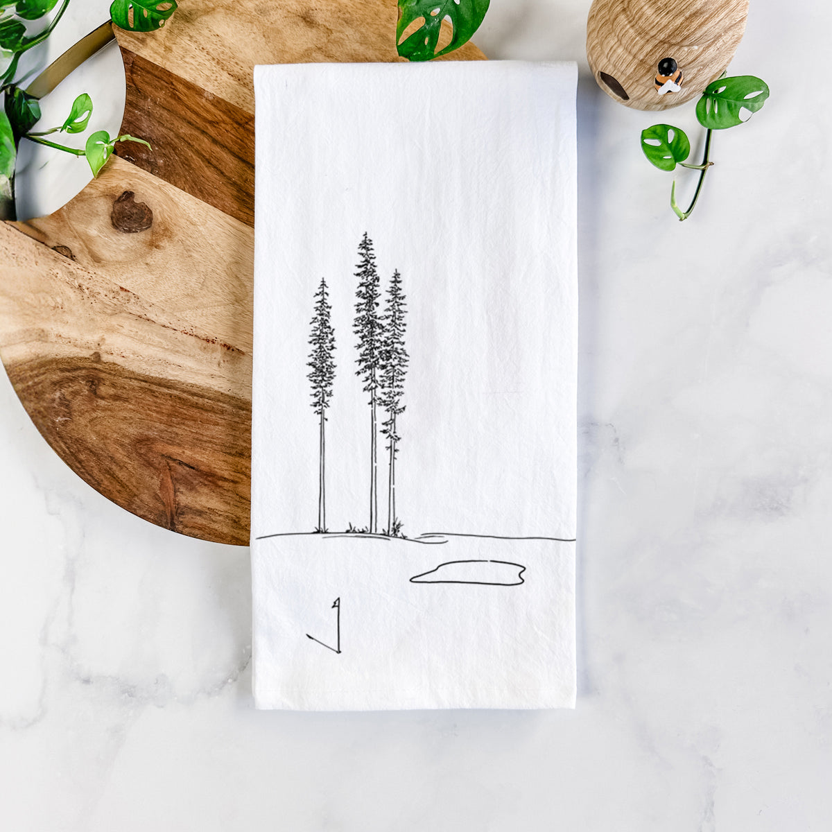 Playing Through the Pines Tea Towel