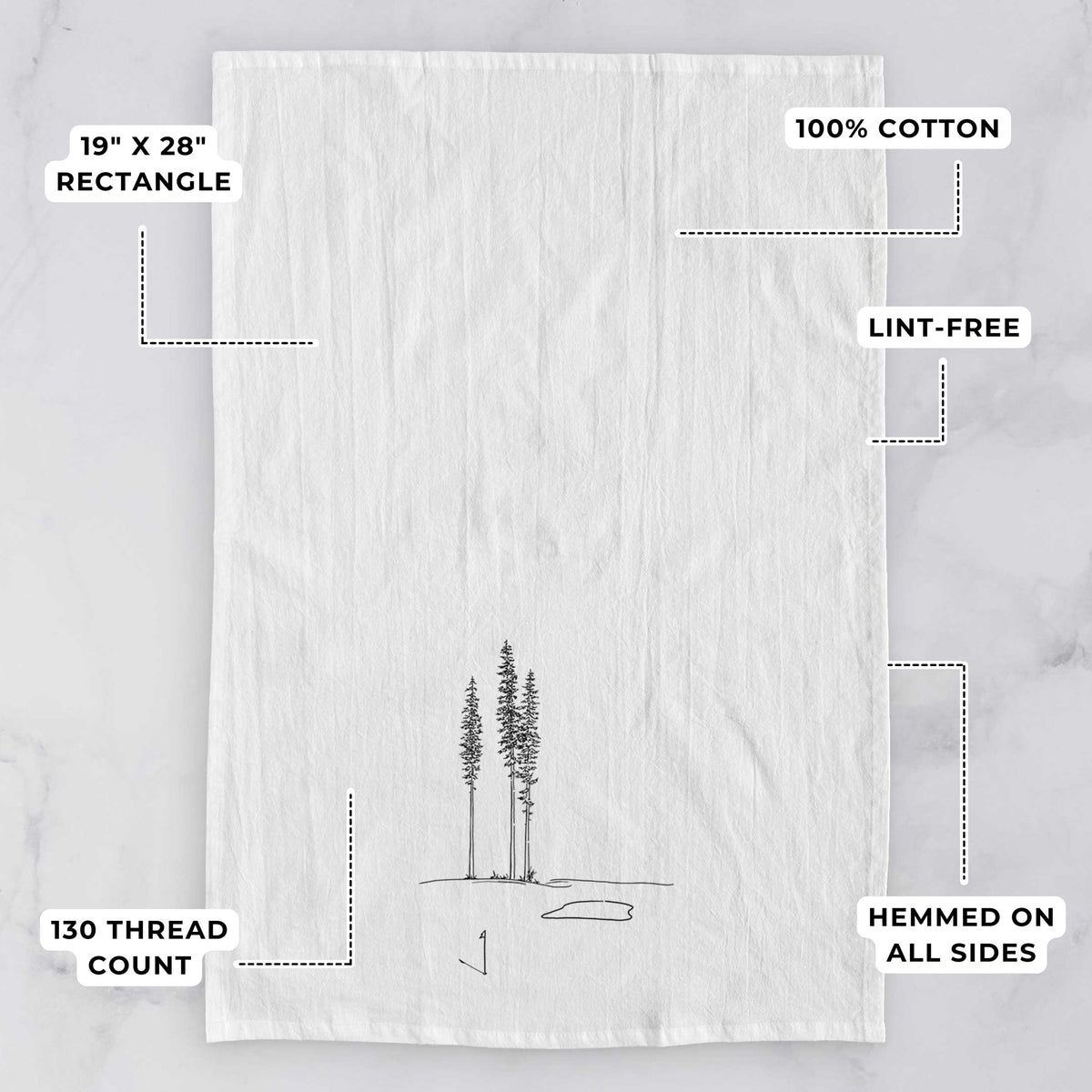Playing Through the Pines Tea Towel