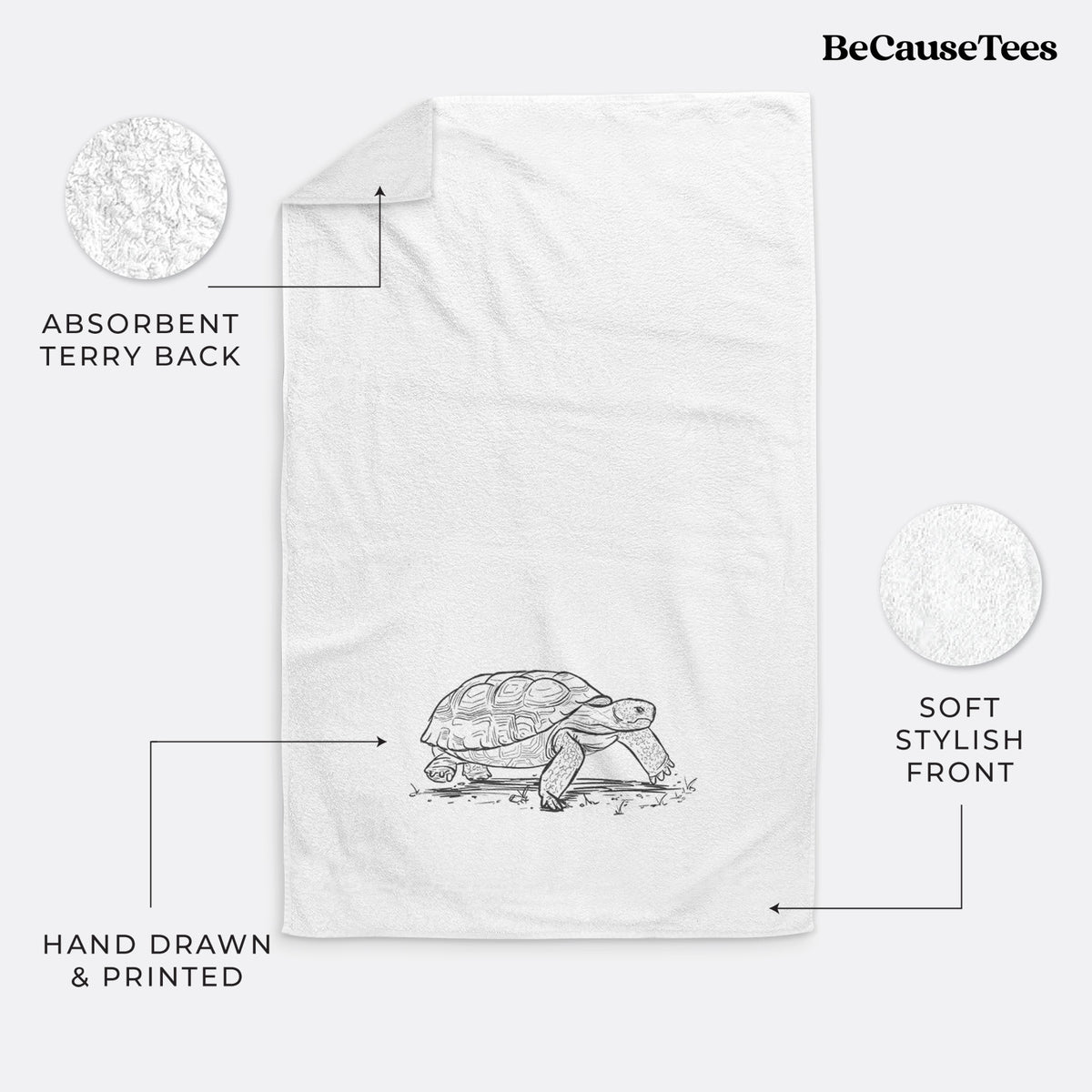 Gopher Tortoise - Gopherus polyphemus Premium Decorative Hand Towel