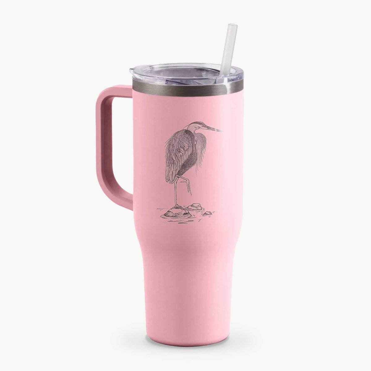 Ardea herodias - Great Blue Heron - 40oz Tumbler with Handle