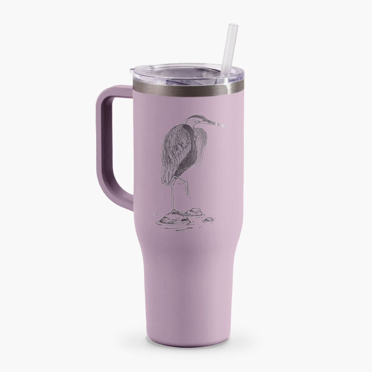 Ardea herodias - Great Blue Heron - 40oz Tumbler with Handle