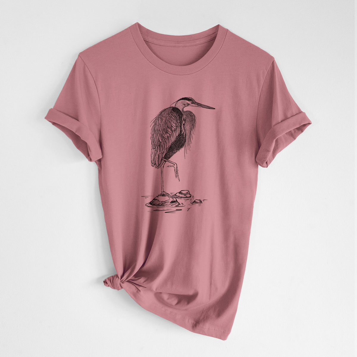 Ardea herodias - Great Blue Heron - Lightweight 100% Cotton Unisex Crewneck