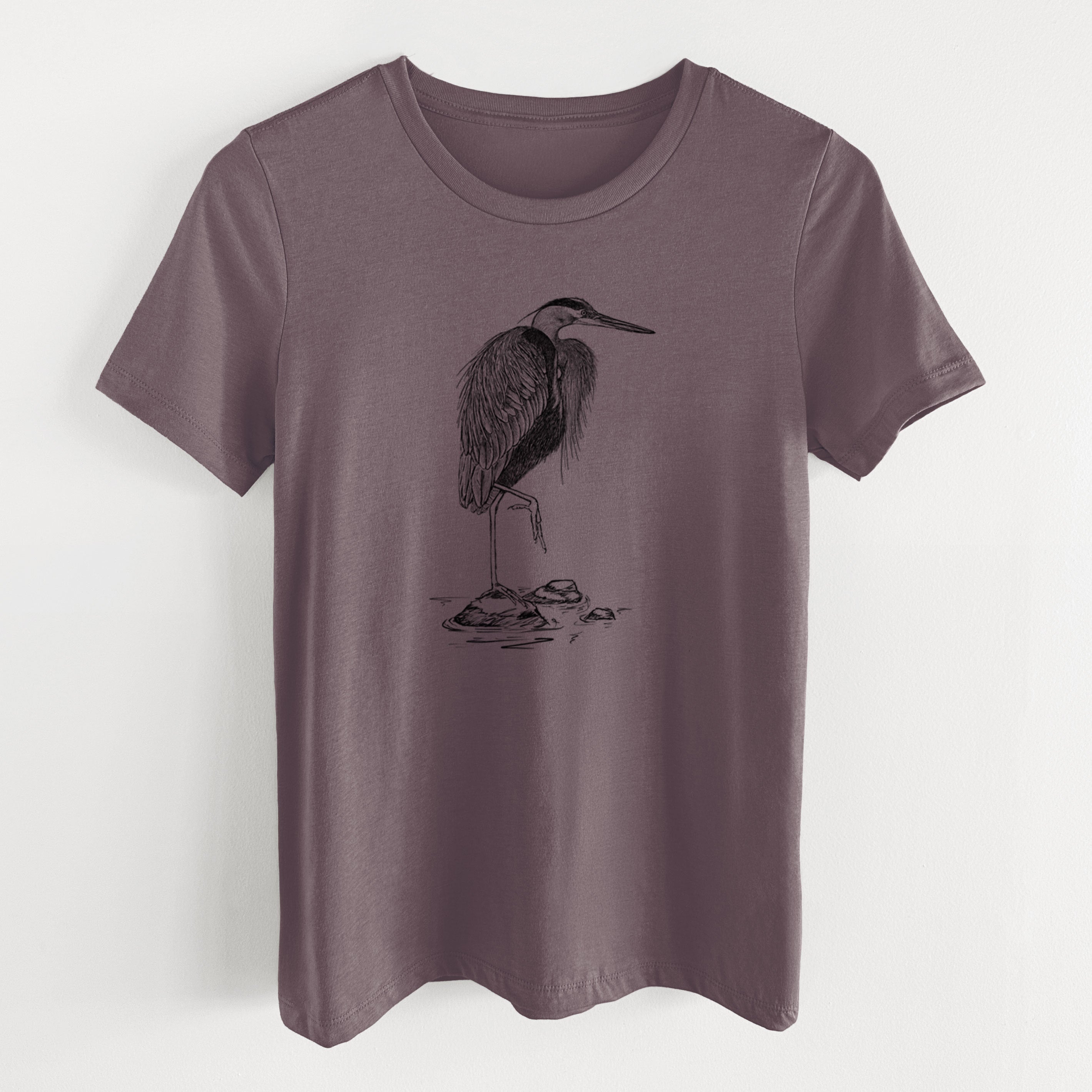 Ardea herodias - Great Blue Heron - Women's Lightweight Relaxed Fit 100% Cotton Crewneck
