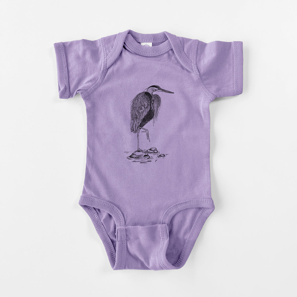 Ardea herodias - Great Blue Heron - Baby Fine Jersey Bodysuit