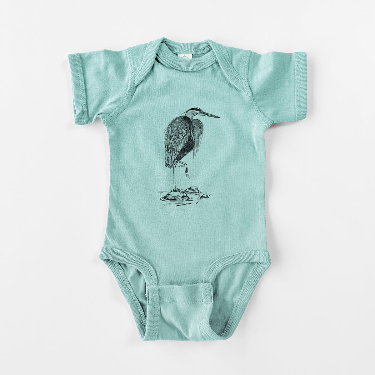 Ardea herodias - Great Blue Heron - Baby Fine Jersey Bodysuit