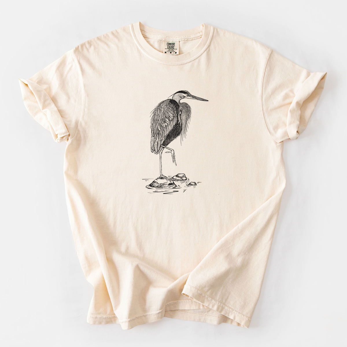 Ardea herodias - Great Blue Heron - Unisex Comfort Colors Garment-Dyed Heavyweight T-shirt