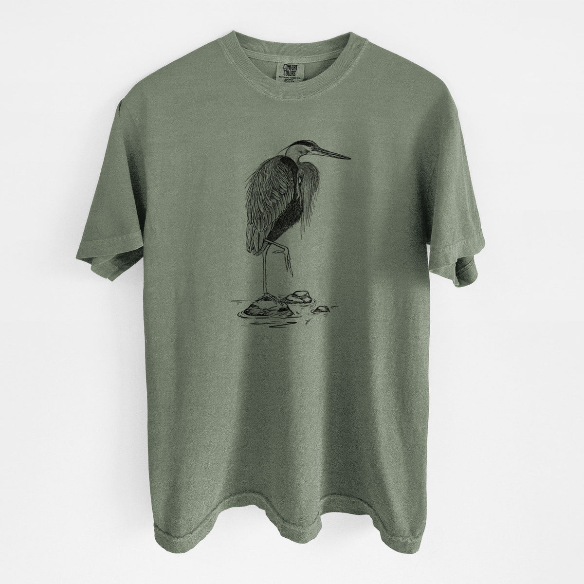 Ardea herodias - Great Blue Heron - Unisex Comfort Colors Garment-Dyed Heavyweight T-shirt