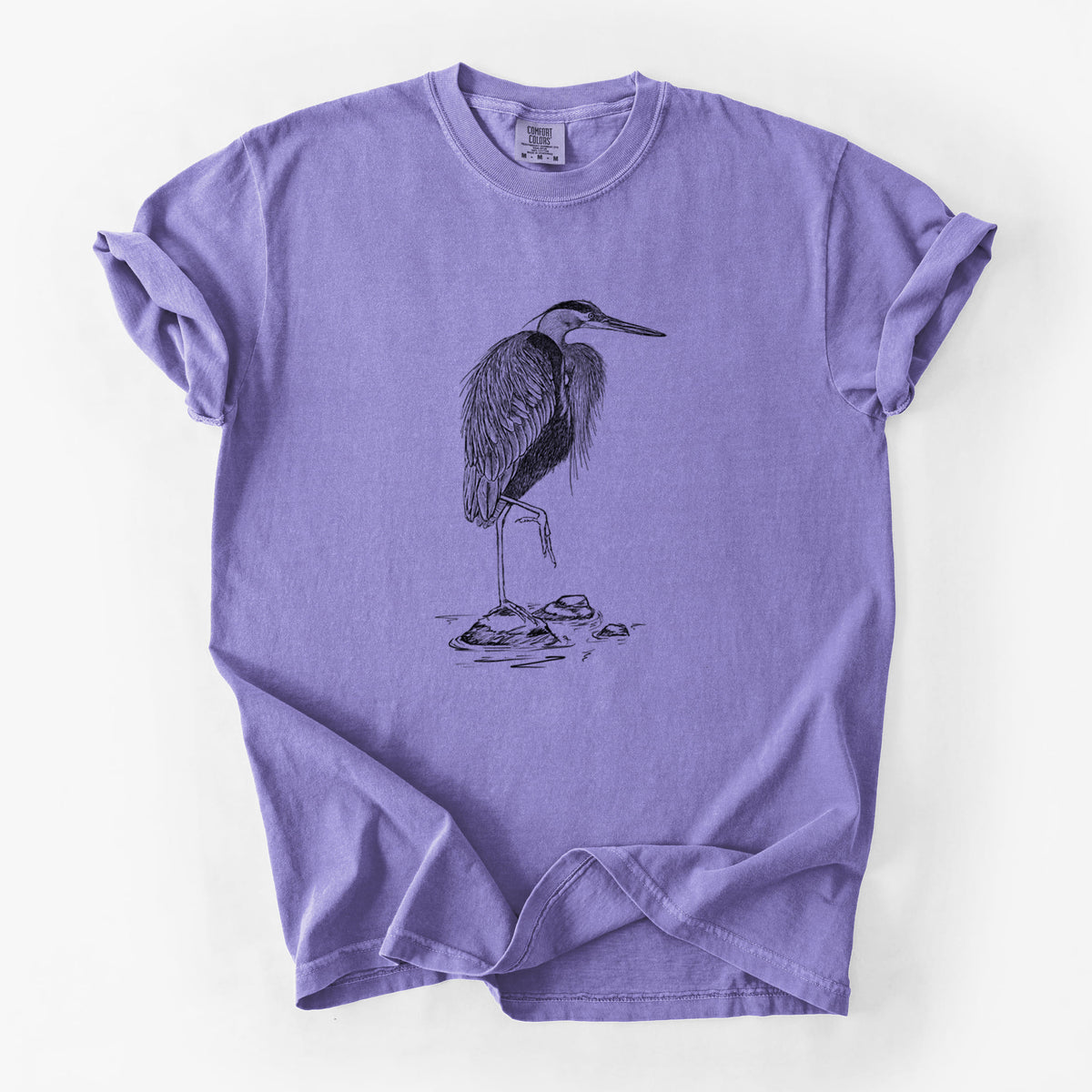 Ardea herodias - Great Blue Heron - Unisex Comfort Colors Garment-Dyed Heavyweight T-shirt