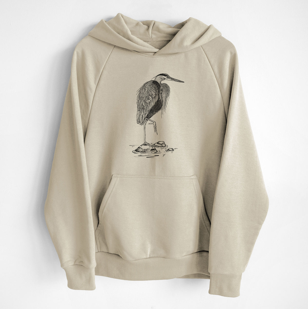 Ardea herodias - Great Blue Heron - UltraLuxe Heavyweight French Terry Hoodie