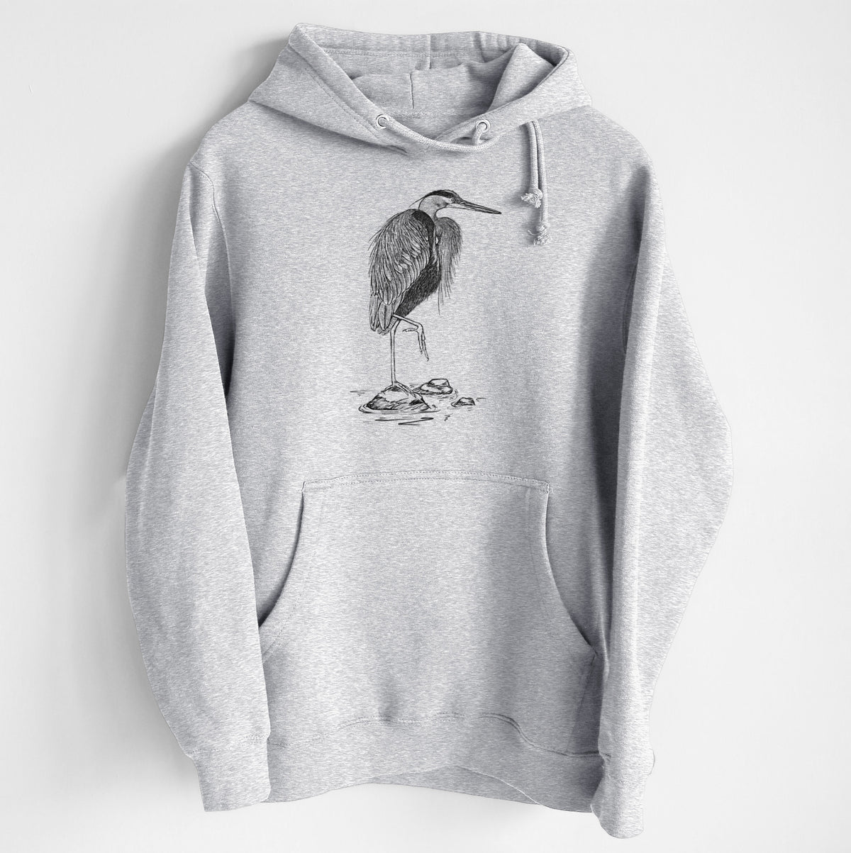 Ardea herodias - Great Blue Heron - Heavyweight Fleece Hoodie