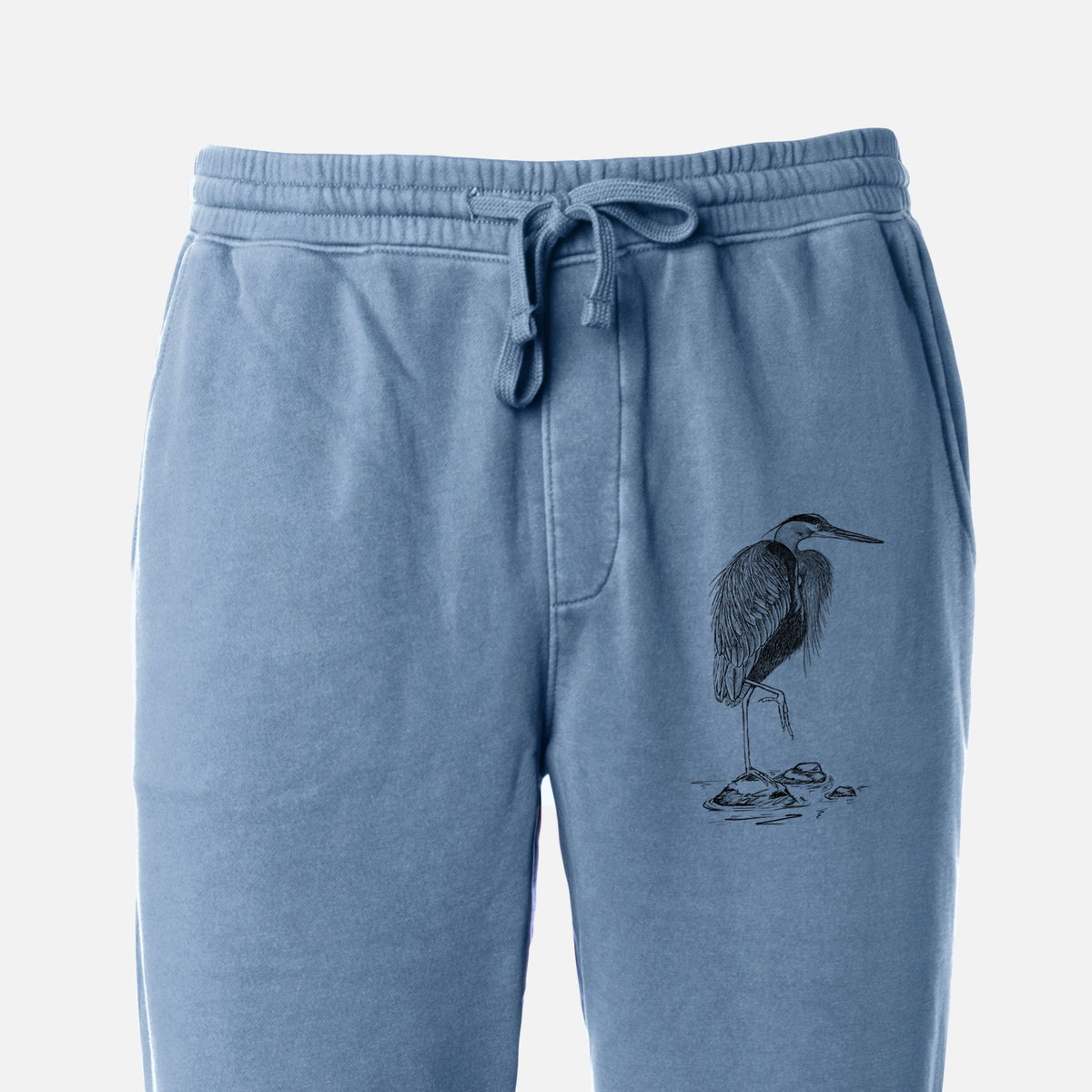 Ardea herodias - Great Blue Heron - Unisex Pigment Dyed Sweatpants