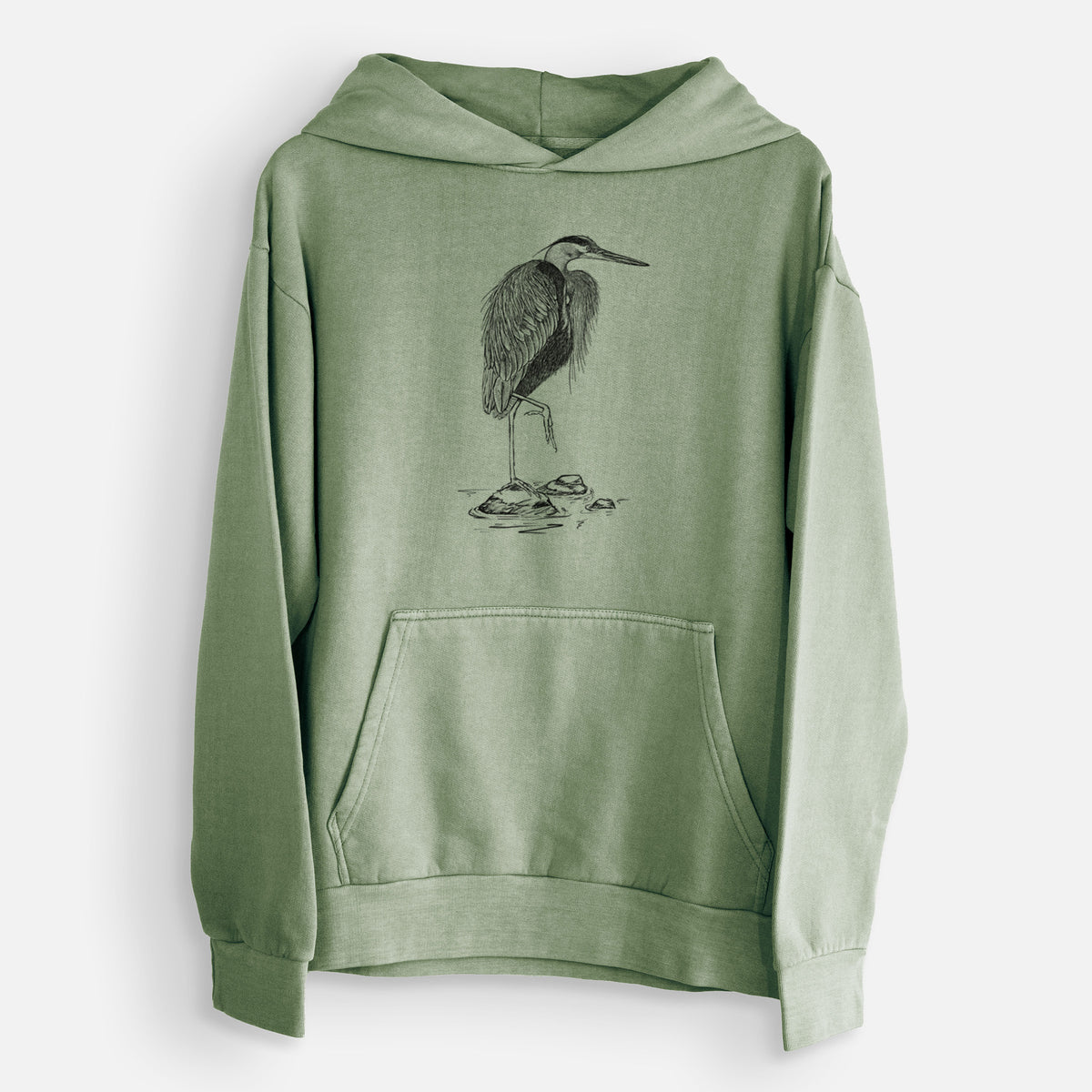 Ardea herodias - Great Blue Heron  - Urban Heavyweight Hoodie