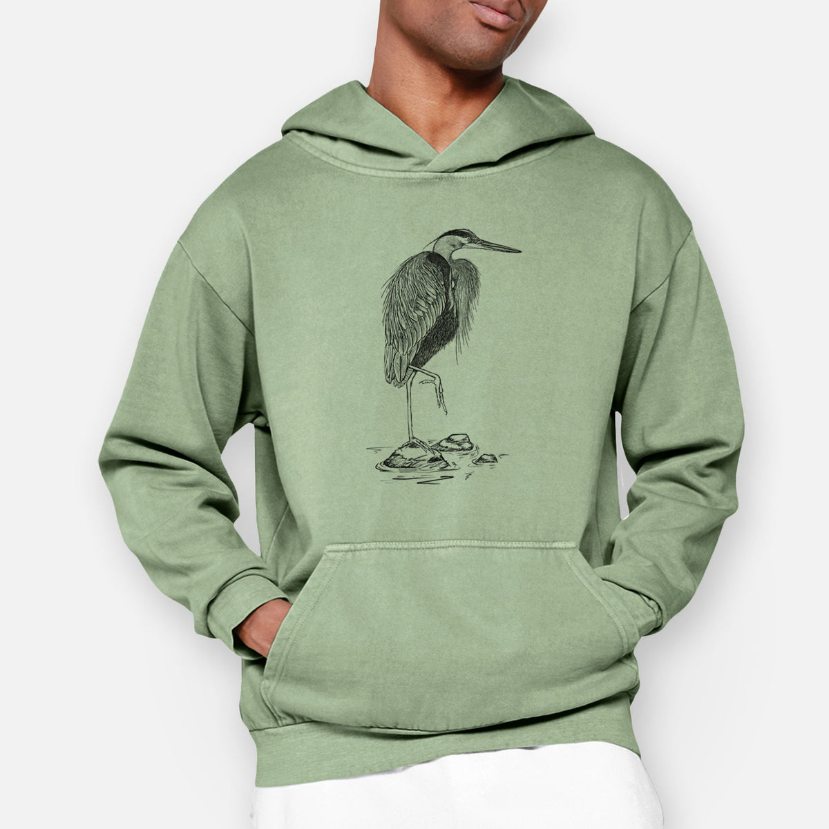 Ardea herodias - Great Blue Heron  - Urban Heavyweight Hoodie