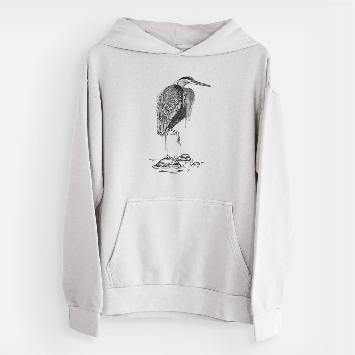 Ardea herodias - Great Blue Heron  - Urban Heavyweight Hoodie