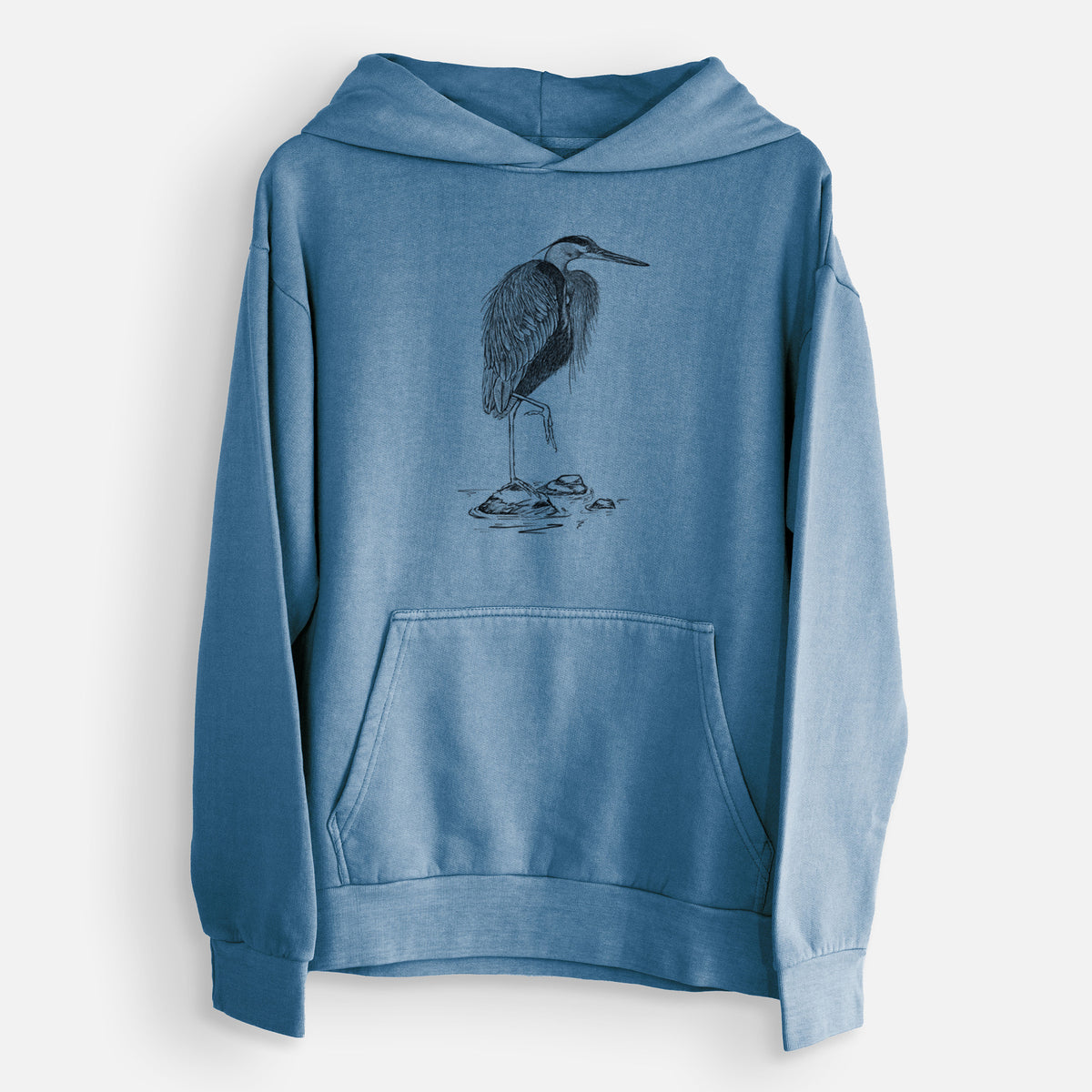 Ardea herodias - Great Blue Heron  - Urban Heavyweight Hoodie