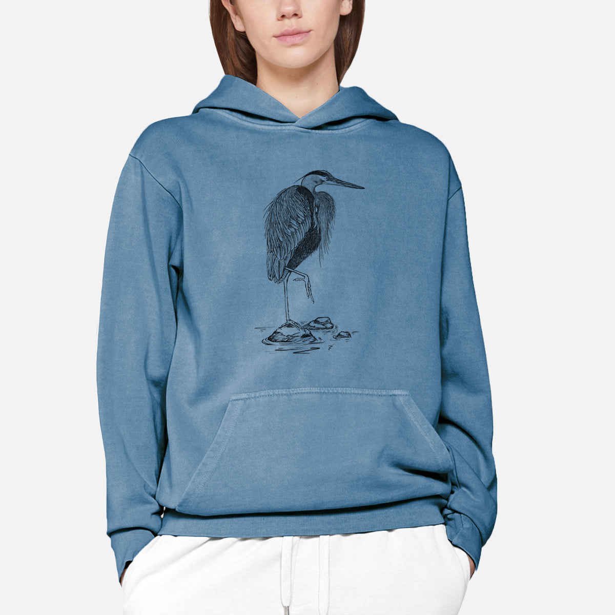 Ardea herodias - Great Blue Heron  - Urban Heavyweight Hoodie