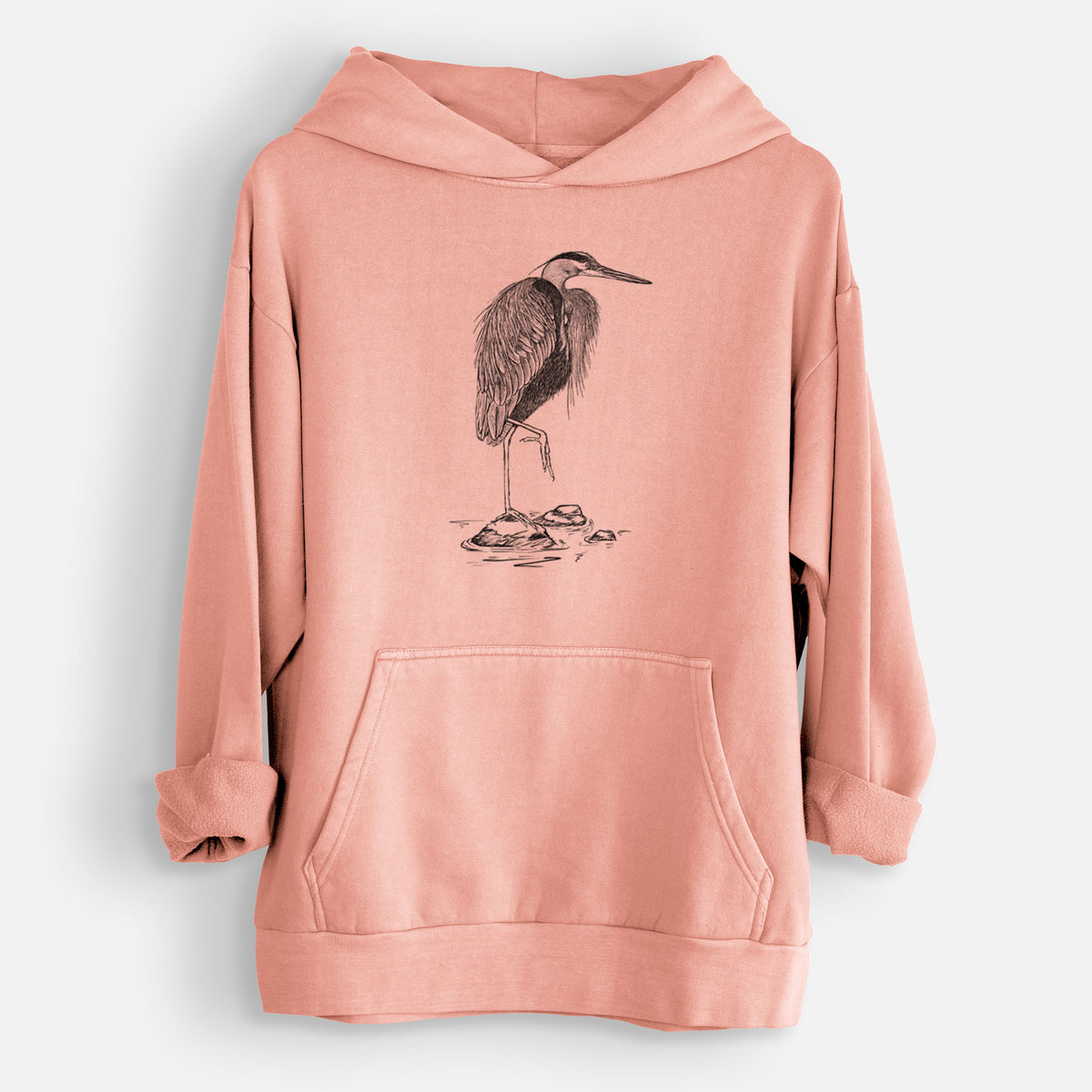 Ardea herodias - Great Blue Heron  - Urban Heavyweight Hoodie