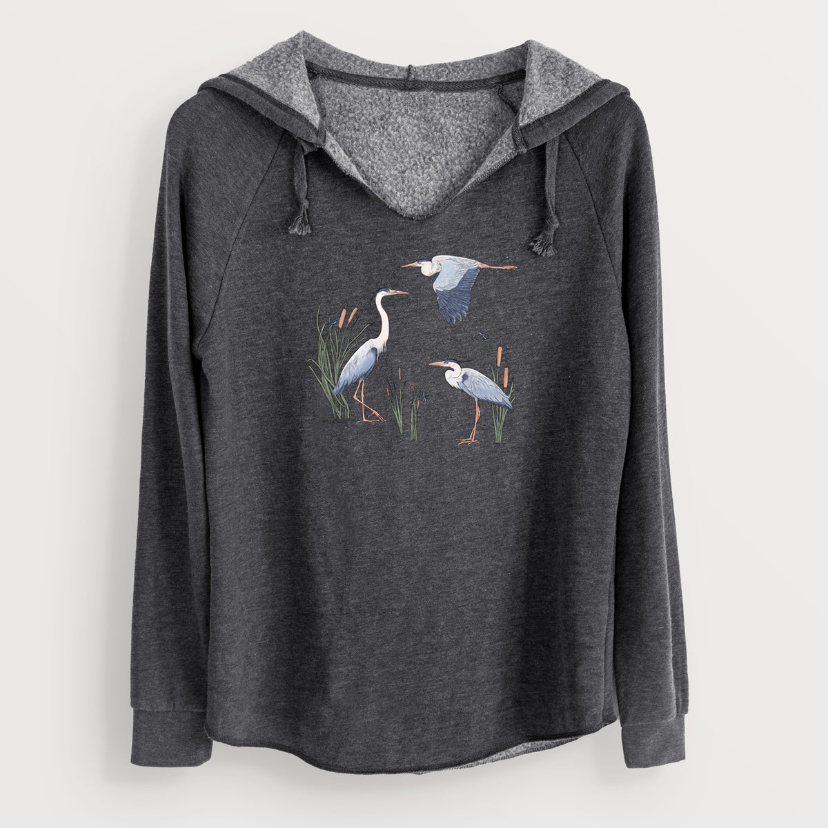 Great Blue Herons in the Cattails - Cali Wave Hooded Sweatshirt