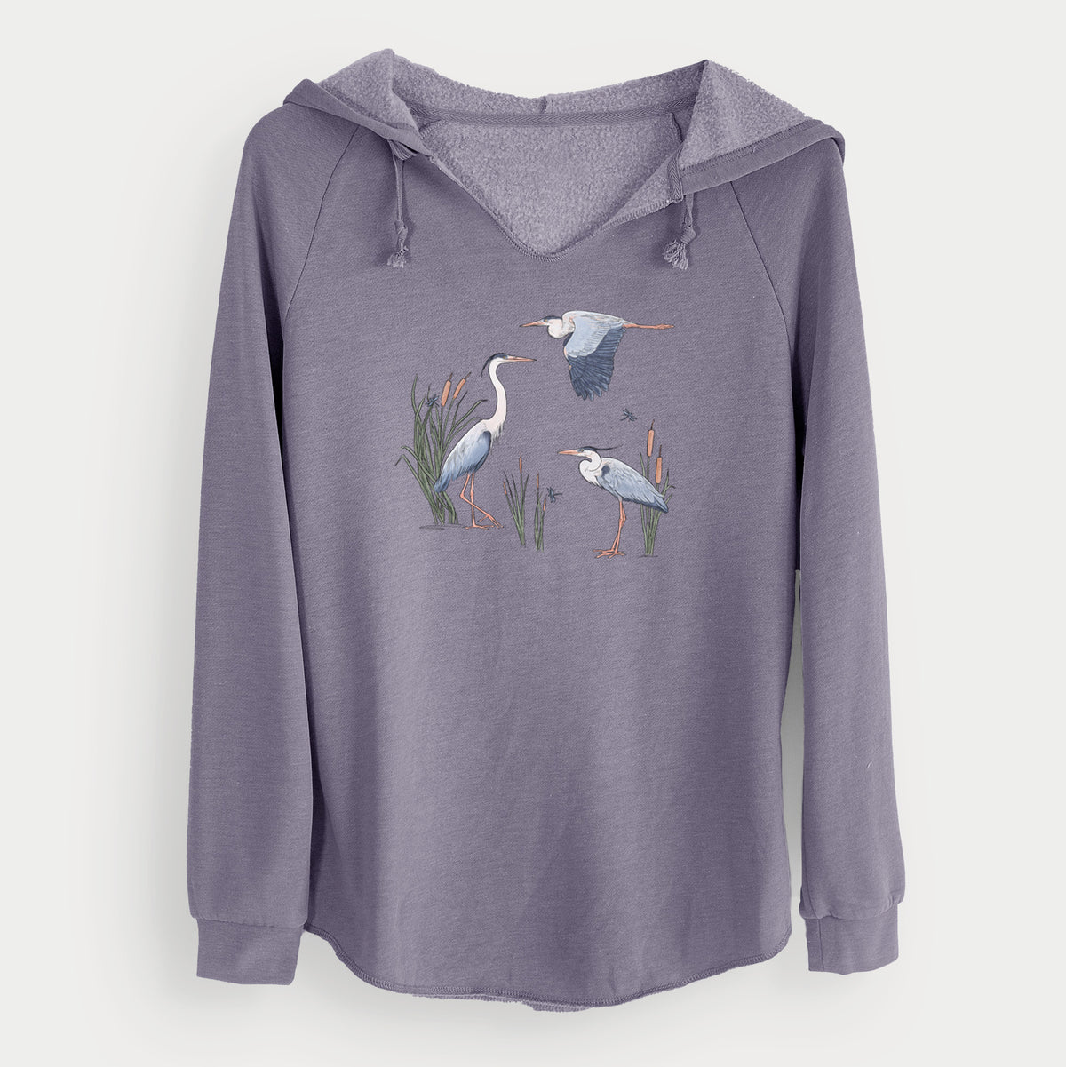 Great Blue Herons in the Cattails - Cali Wave Hooded Sweatshirt