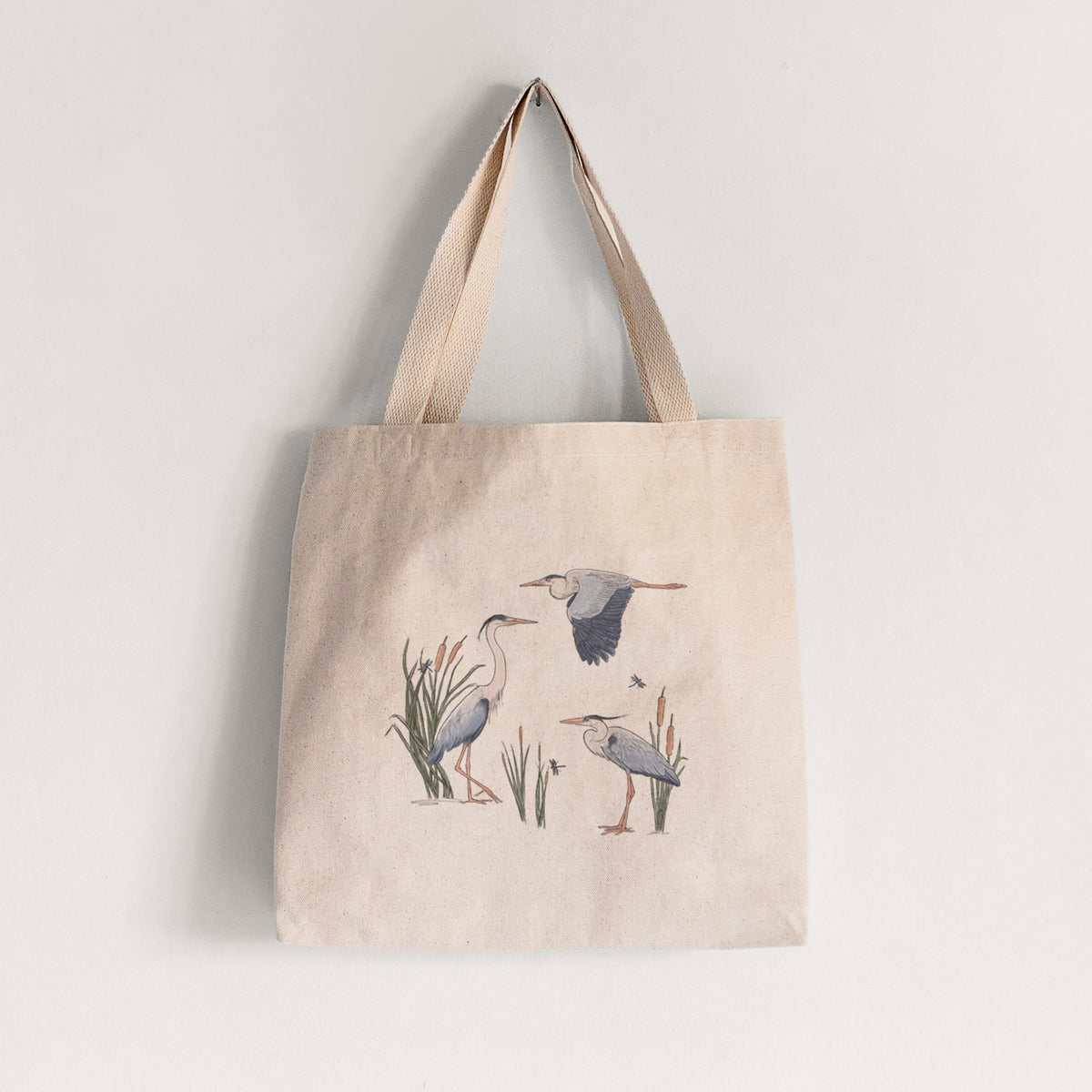 Great Blue Herons in the Cattails - Tote Bag