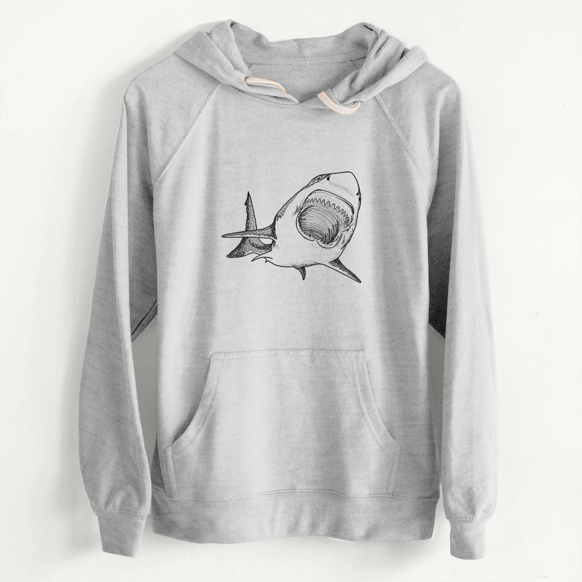 CLEARANCE - Great White Shark  - Unisex Slim Fit Loopback Terry Hoodie