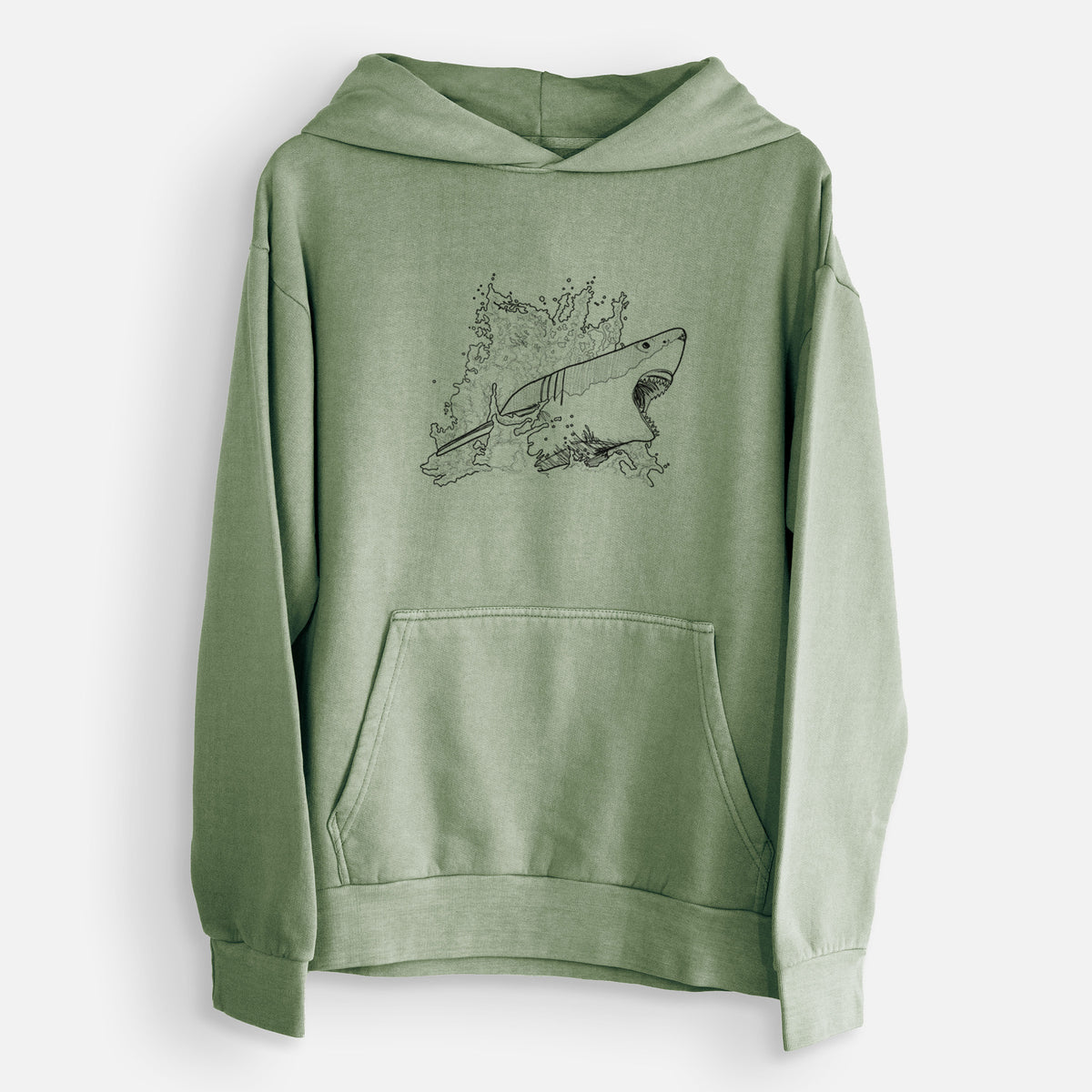 Great White Shark in Water  - Urban Heavyweight Hoodie