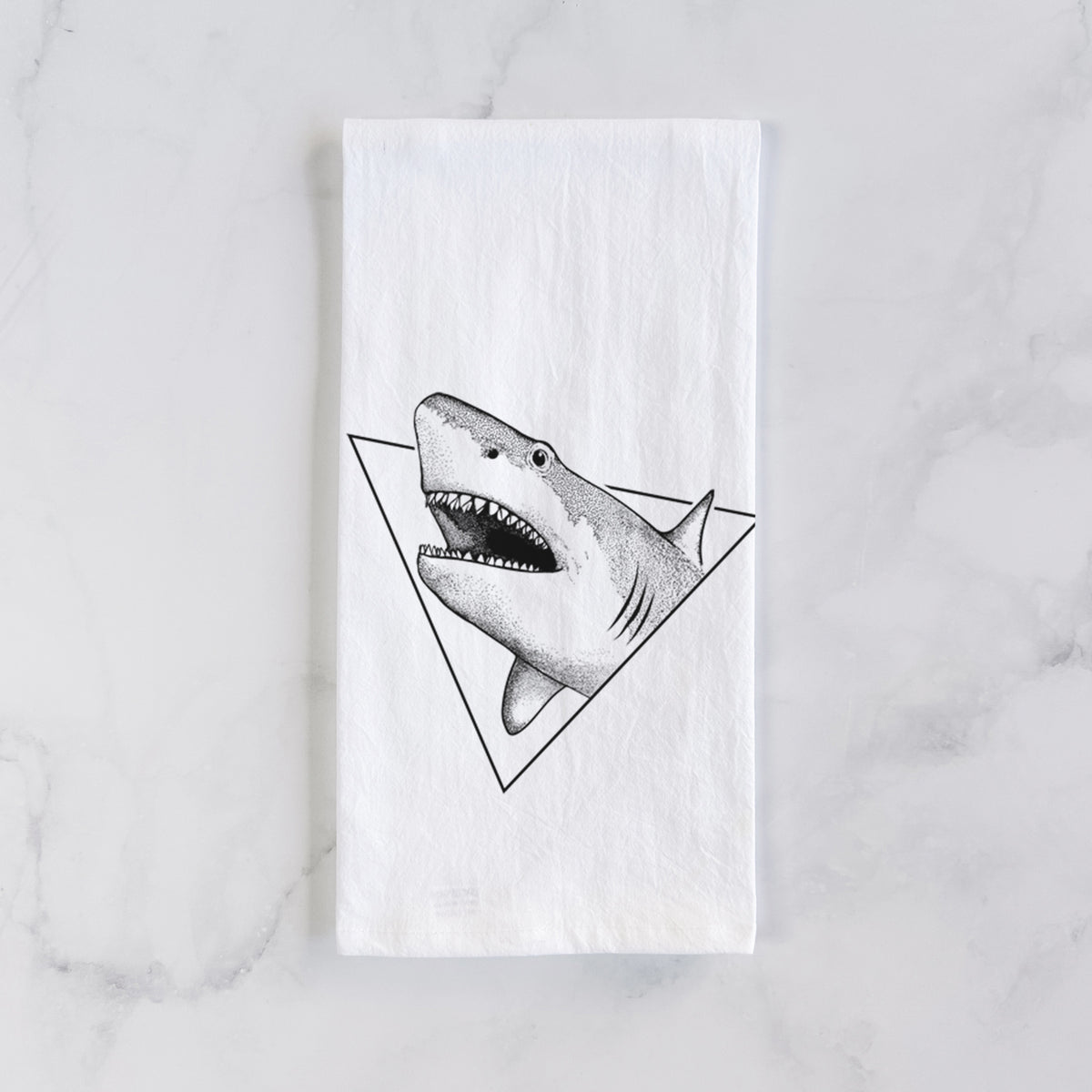 Great White Shark Triangle Tea Towel