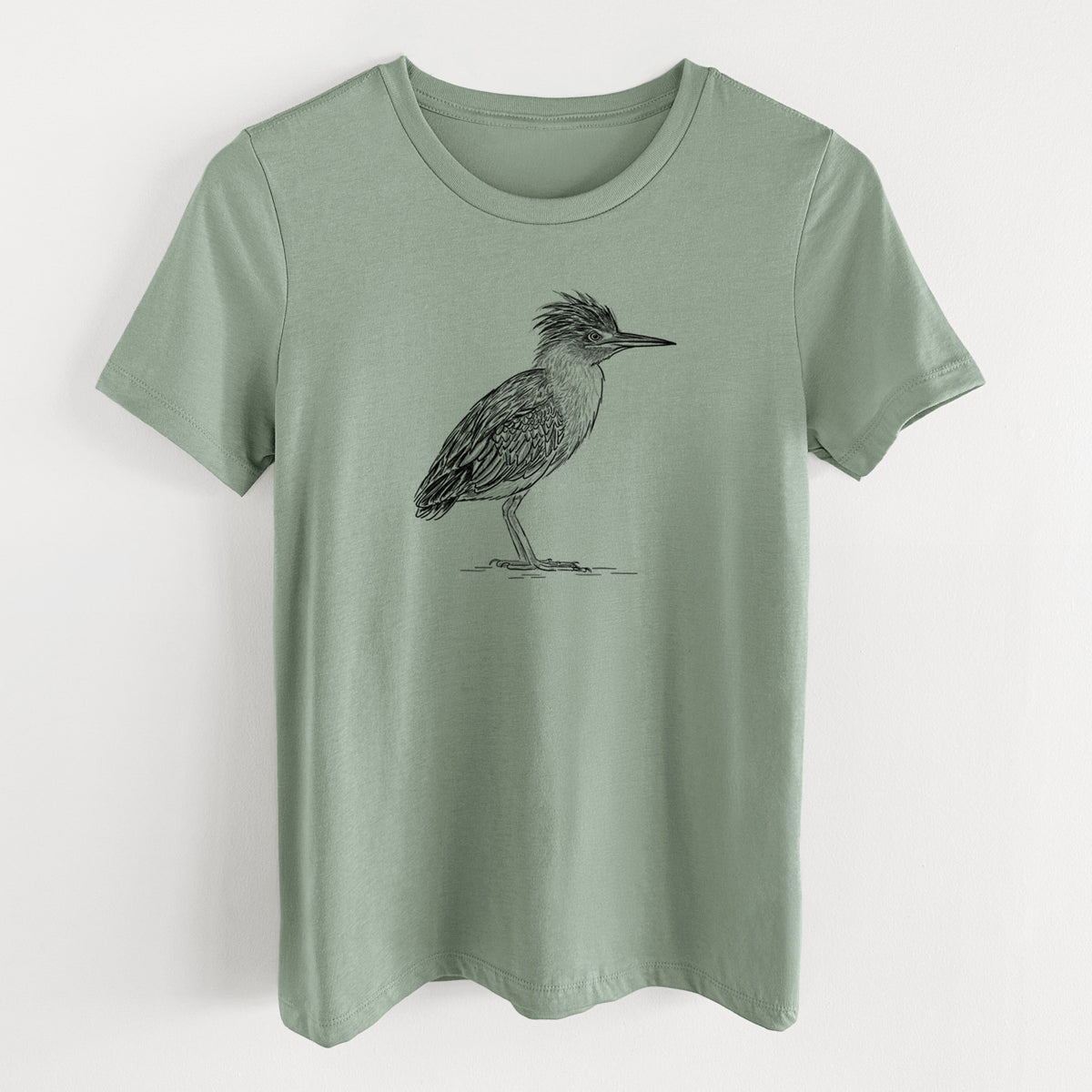 Green Heron - Butorides virescens - Women's Lightweight Relaxed Fit 100% Cotton Crewneck