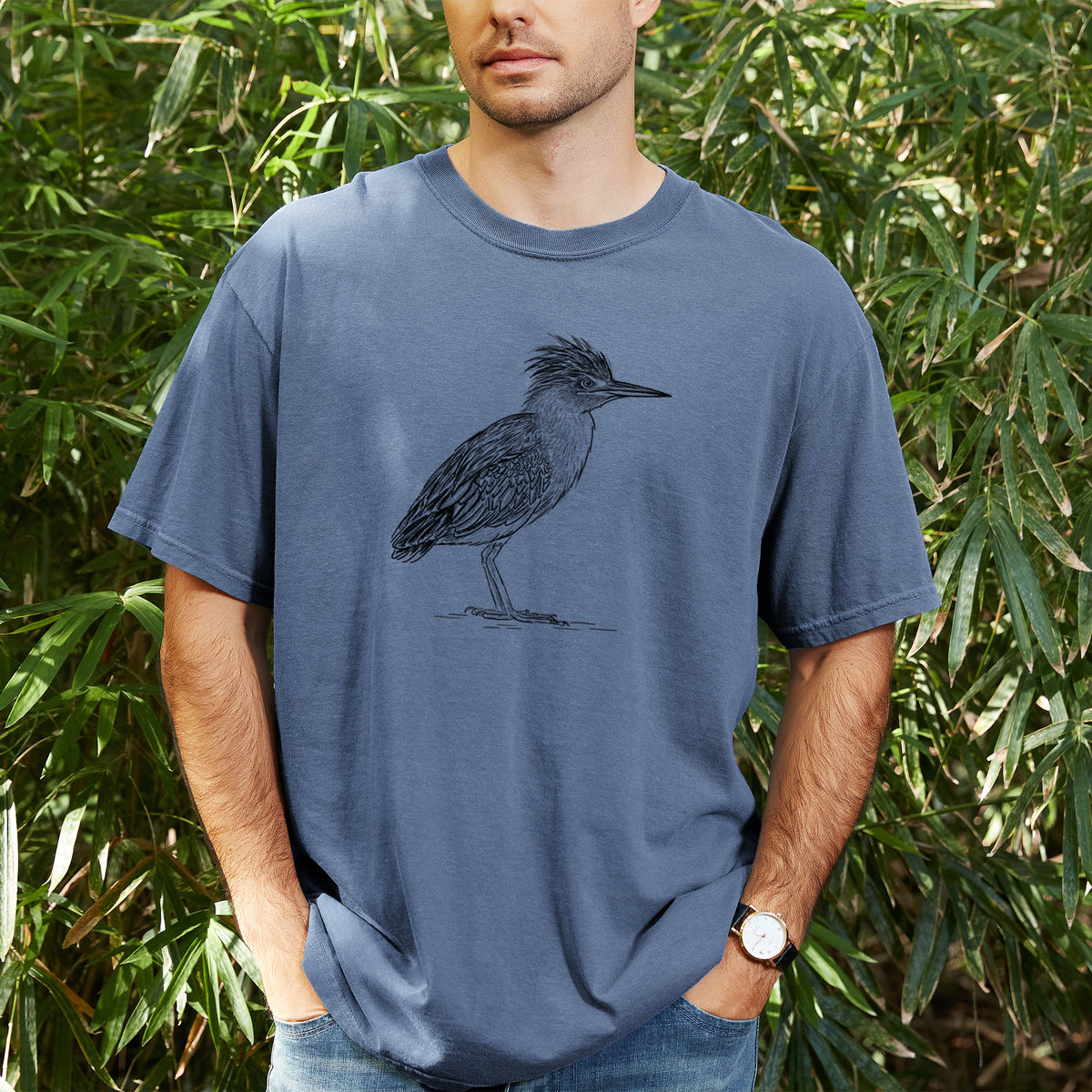 Green Heron - Butorides virescens - Unisex Comfort Colors Garment-Dyed Heavyweight T-shirt