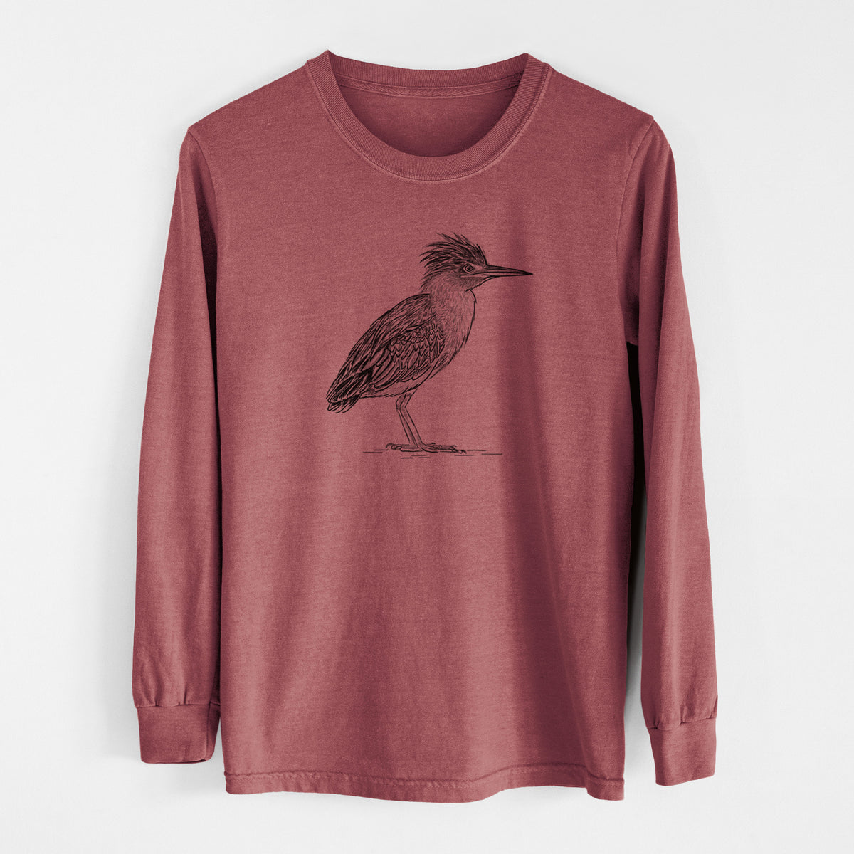 Green Heron - Butorides virescens - Unisex Comfort Colors 100% Cotton Long Sleeve