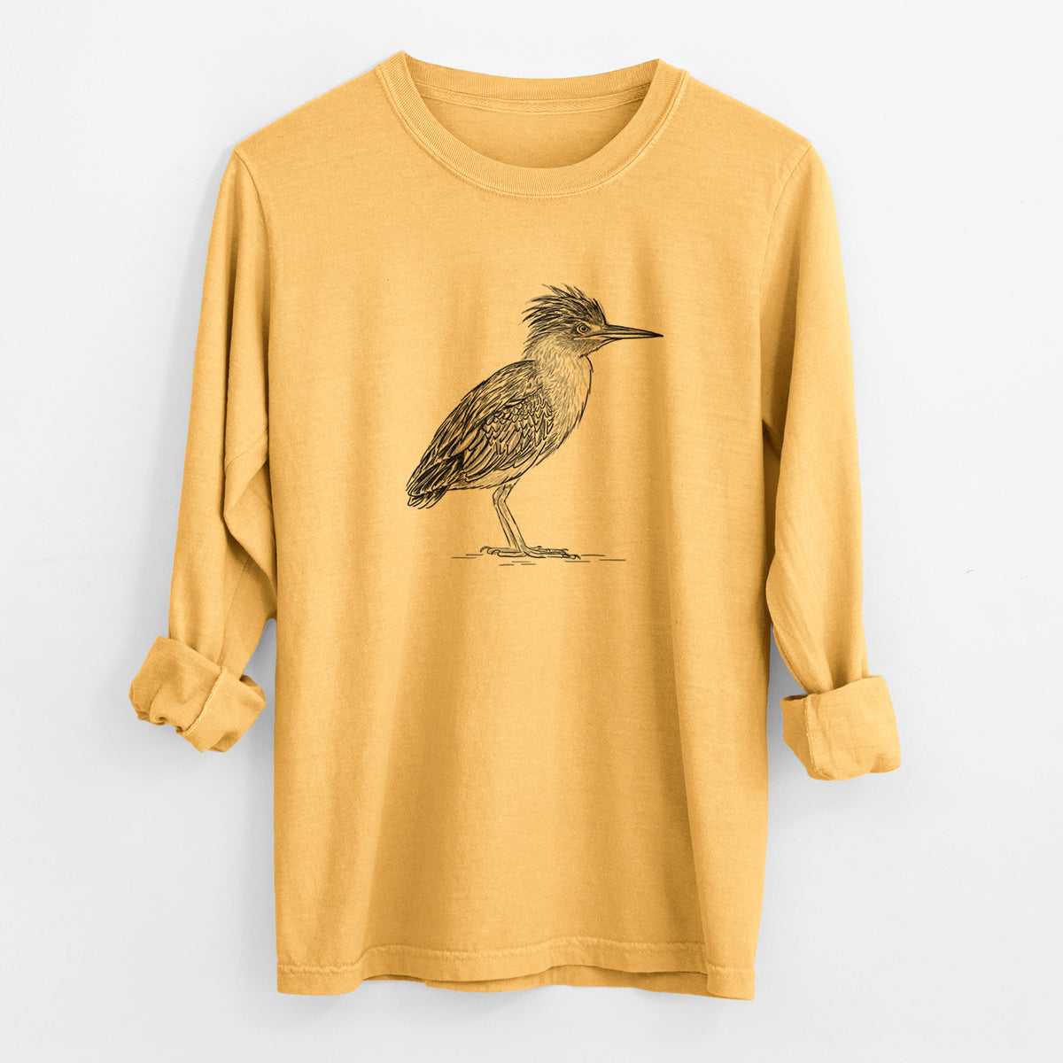 Green Heron - Butorides virescens - Unisex Comfort Colors 100% Cotton Long Sleeve