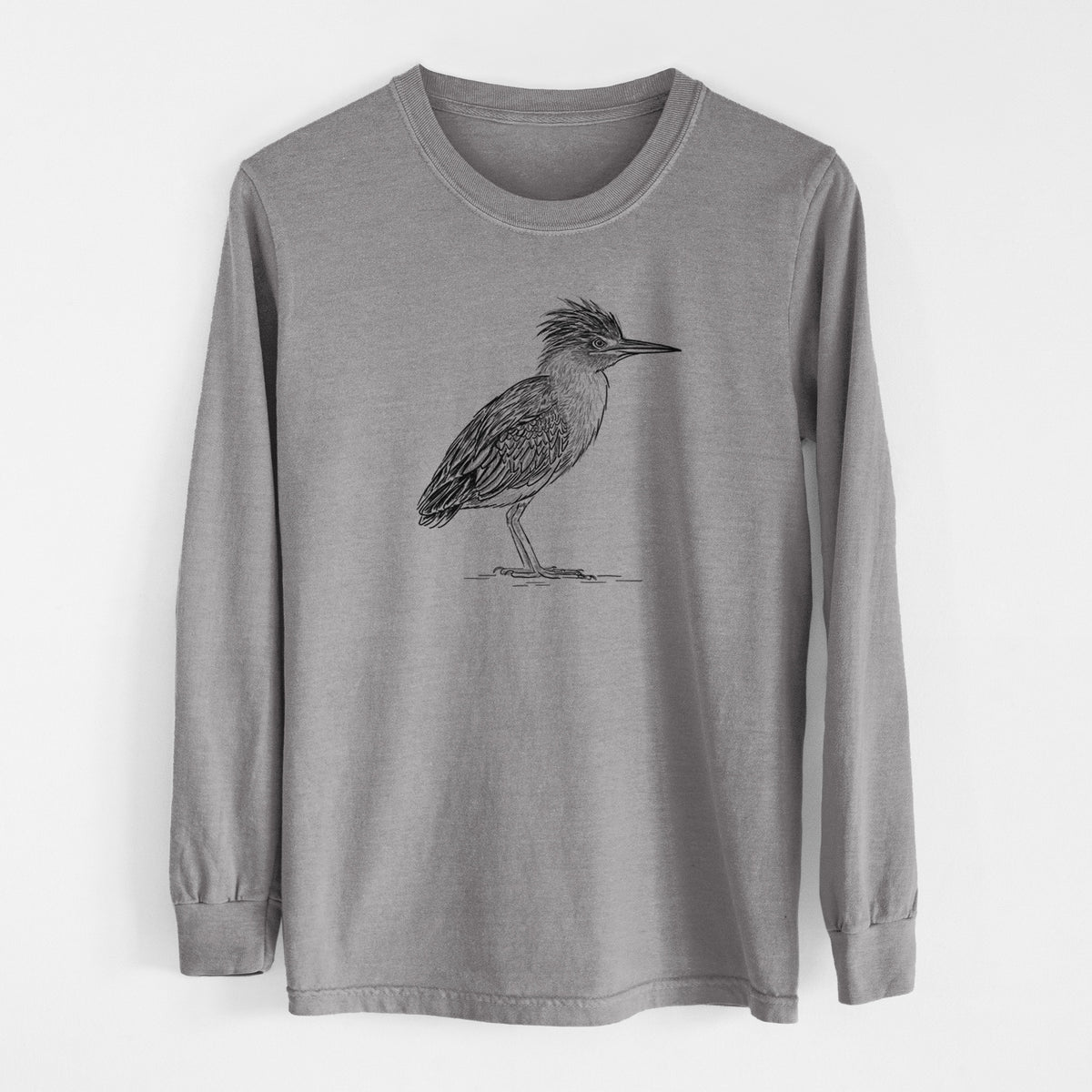 Green Heron - Butorides virescens - Unisex Comfort Colors 100% Cotton Long Sleeve