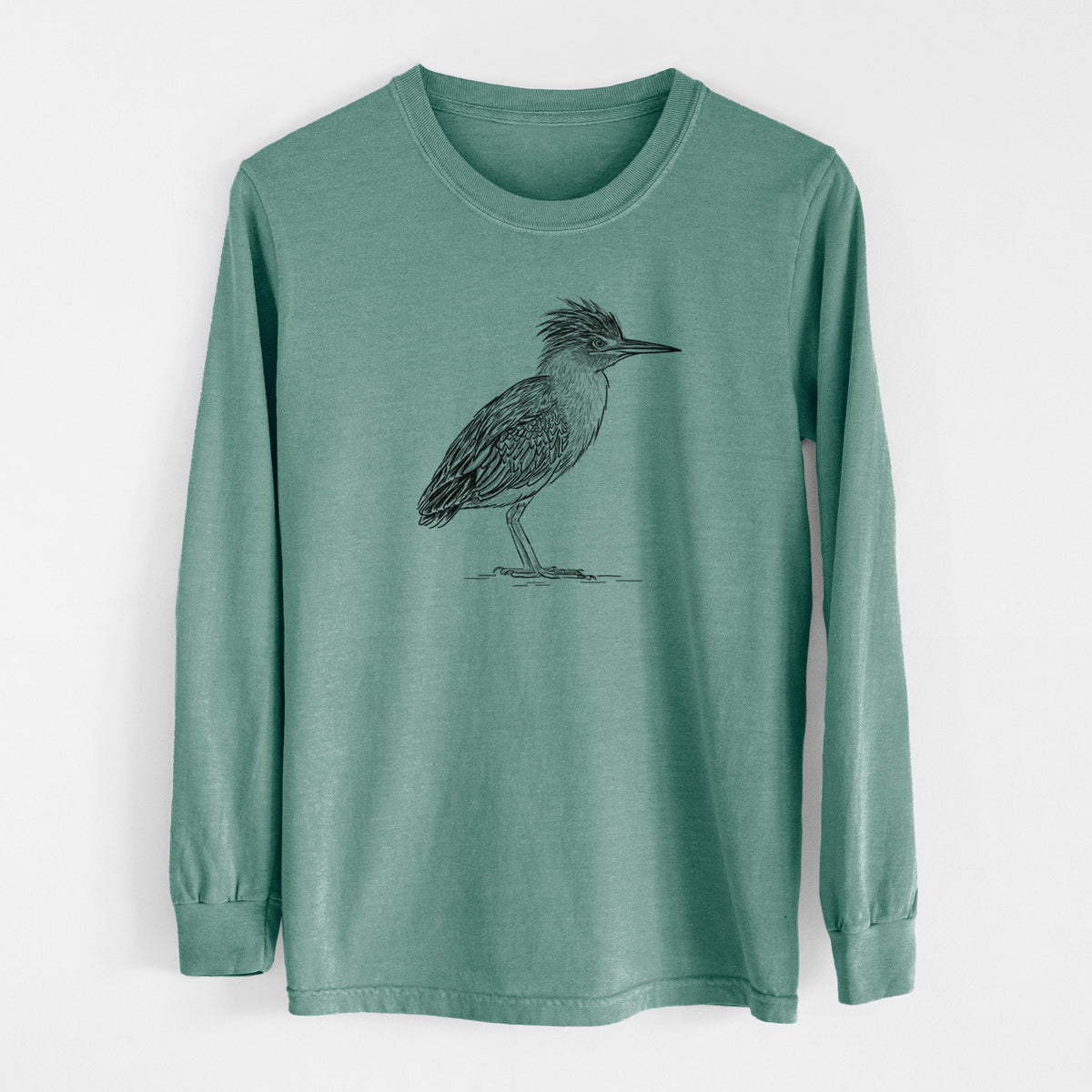 Green Heron - Butorides virescens - Unisex Comfort Colors 100% Cotton Long Sleeve