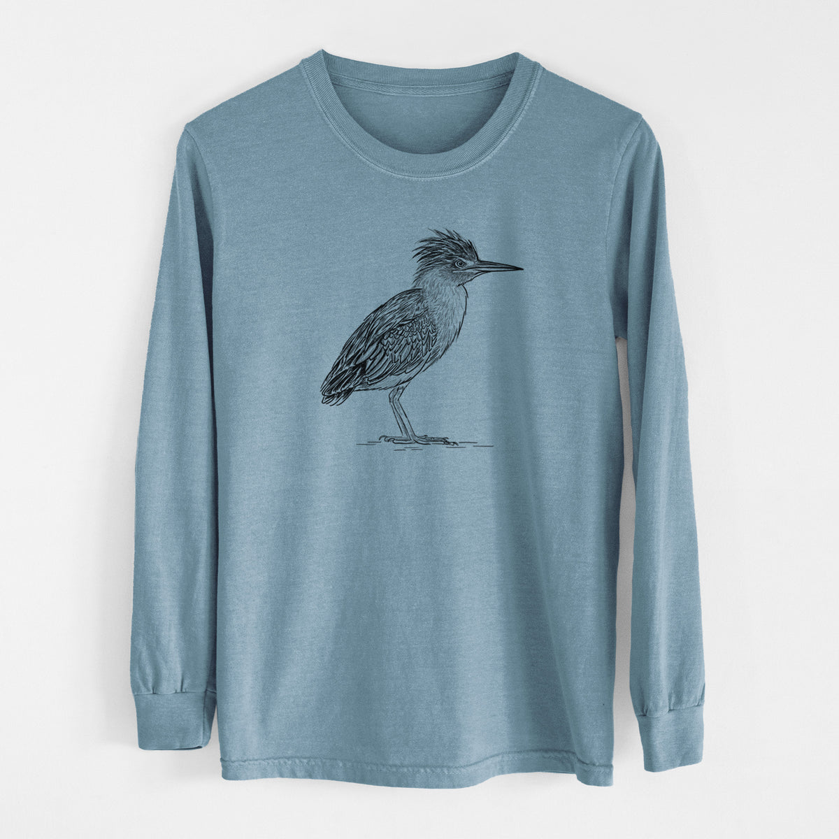 Green Heron - Butorides virescens - Unisex Comfort Colors 100% Cotton Long Sleeve