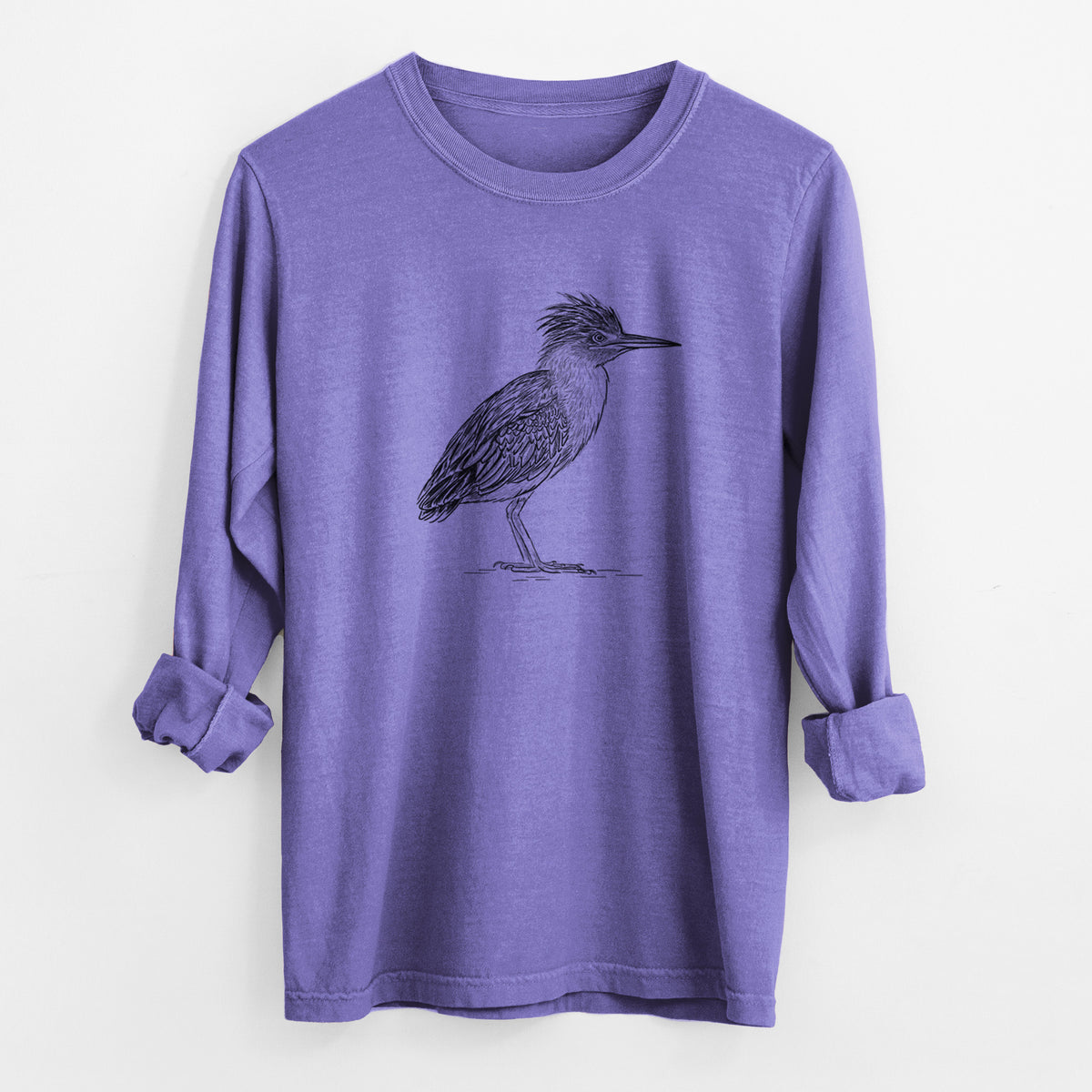 Green Heron - Butorides virescens - Unisex Comfort Colors 100% Cotton Long Sleeve