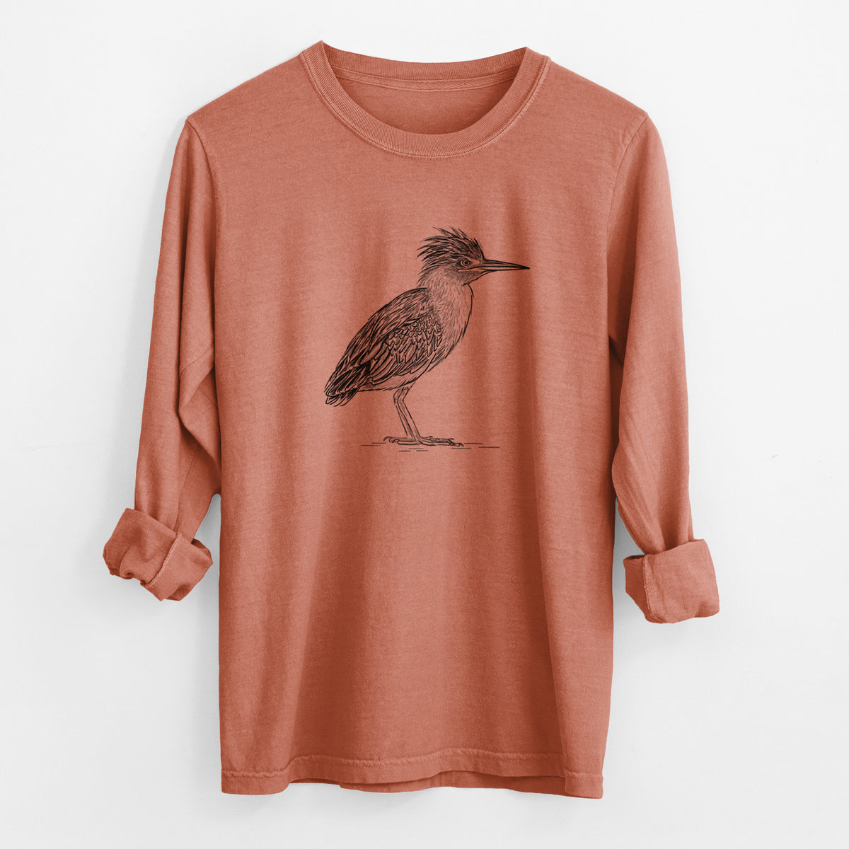 Green Heron - Butorides virescens - Unisex Comfort Colors 100% Cotton Long Sleeve