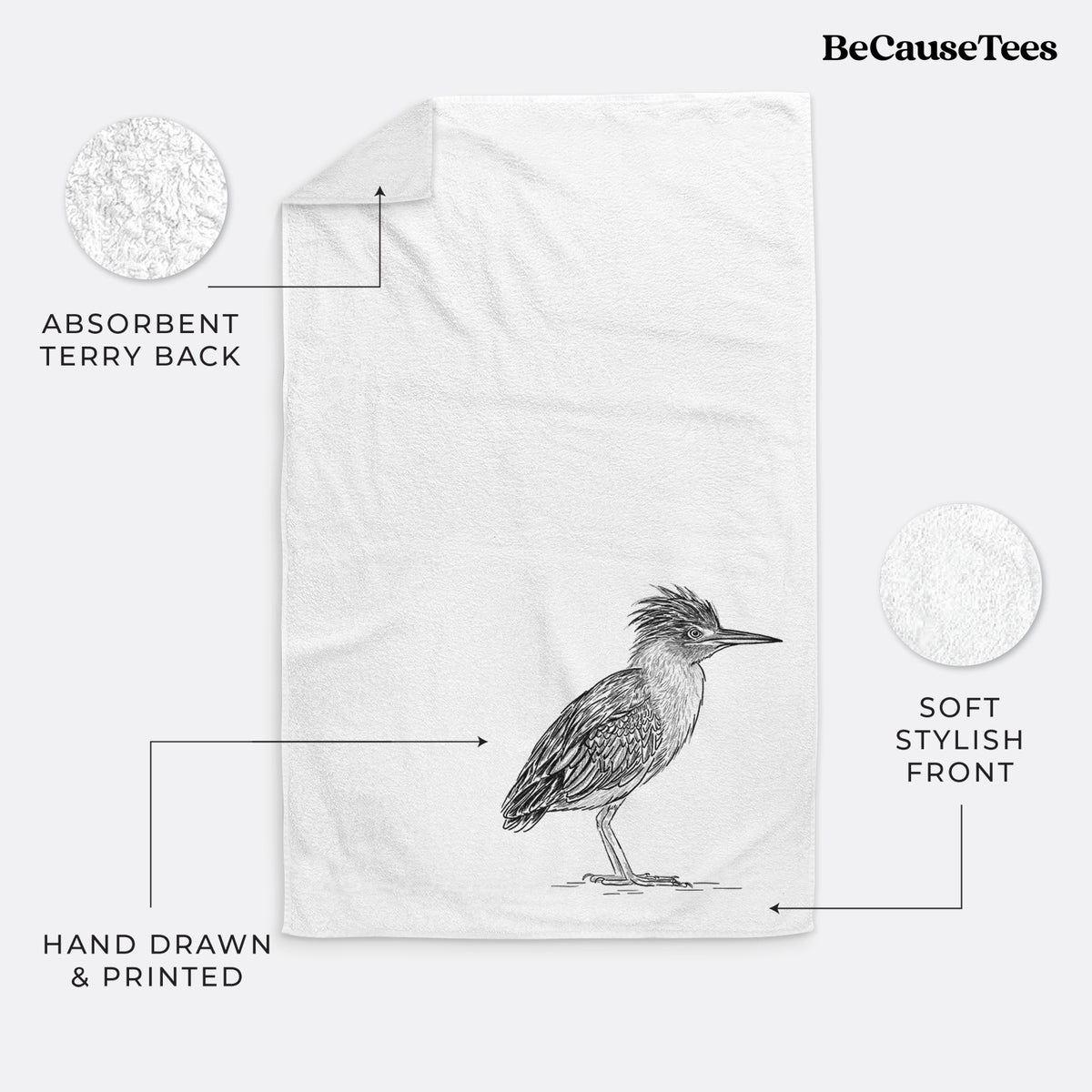 Green Heron - Butorides virescens Premium Decorative Hand Towel