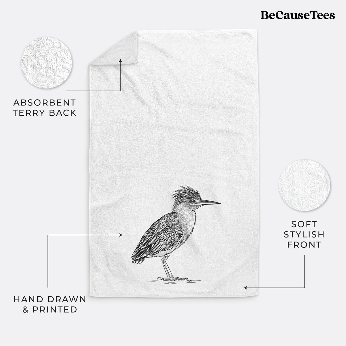 Green Heron - Butorides virescens Premium Decorative Hand Towel